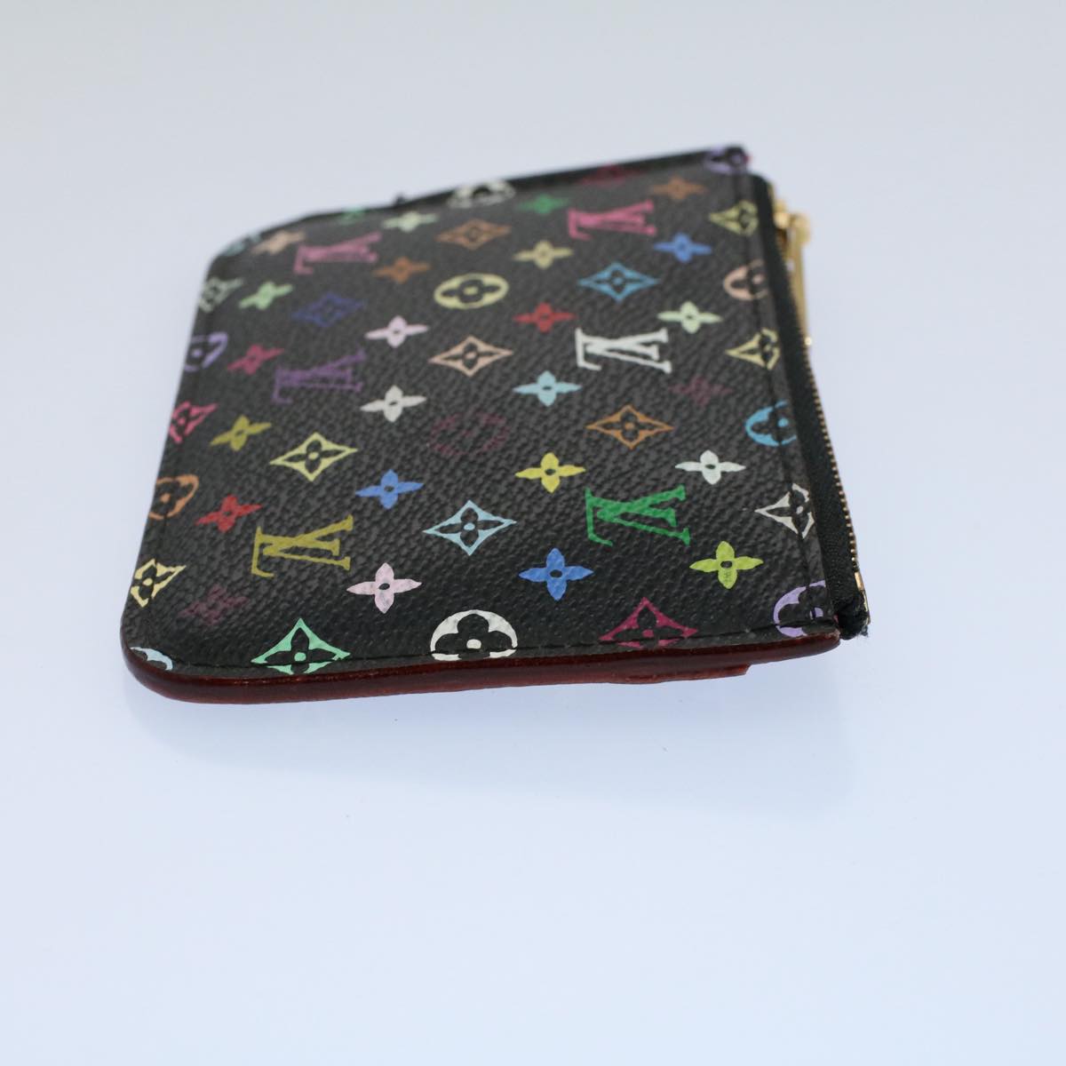 LOUIS VUITTON Multicolor Pochette Cles NM Coin Purse Black M60279 LV 55266