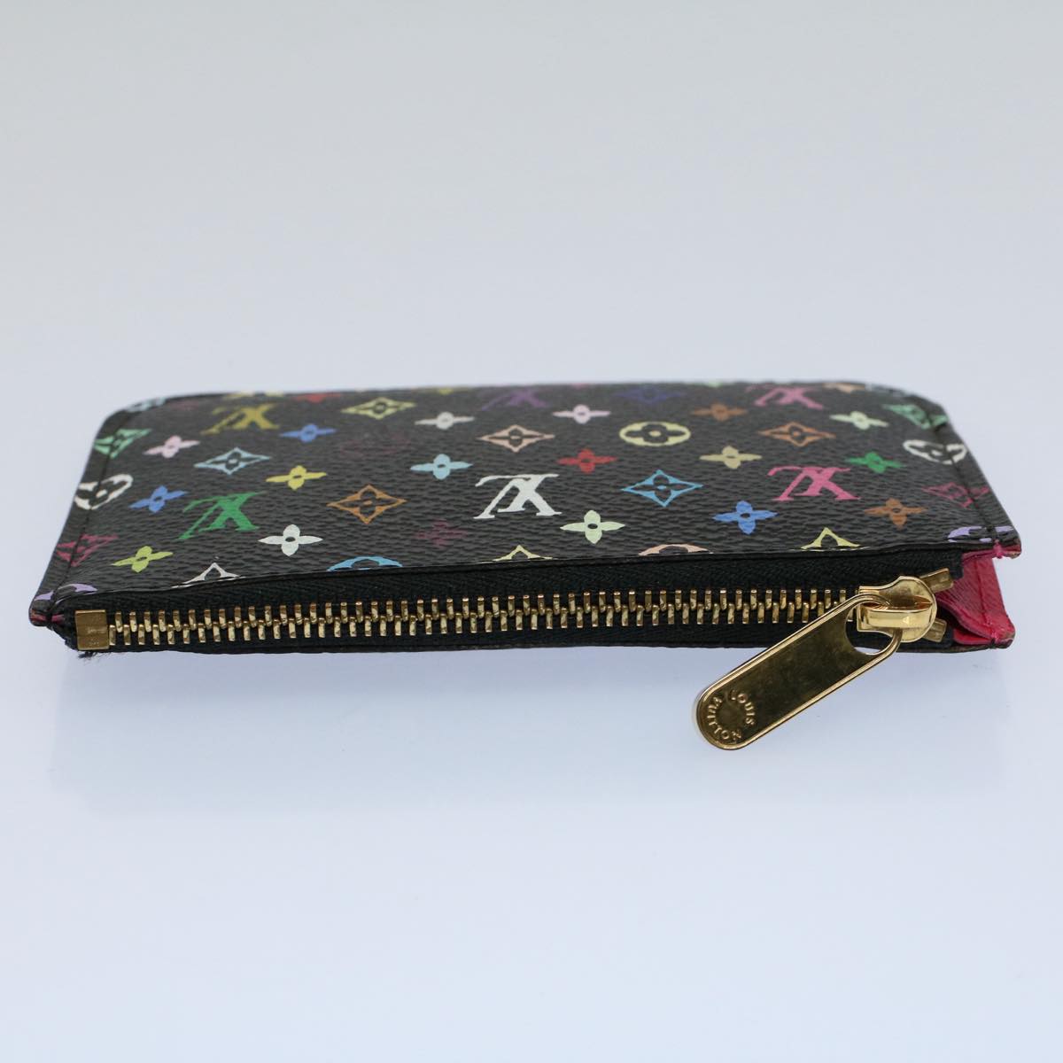 LOUIS VUITTON Multicolor Pochette Cles NM Coin Purse Black M60279 LV 55266