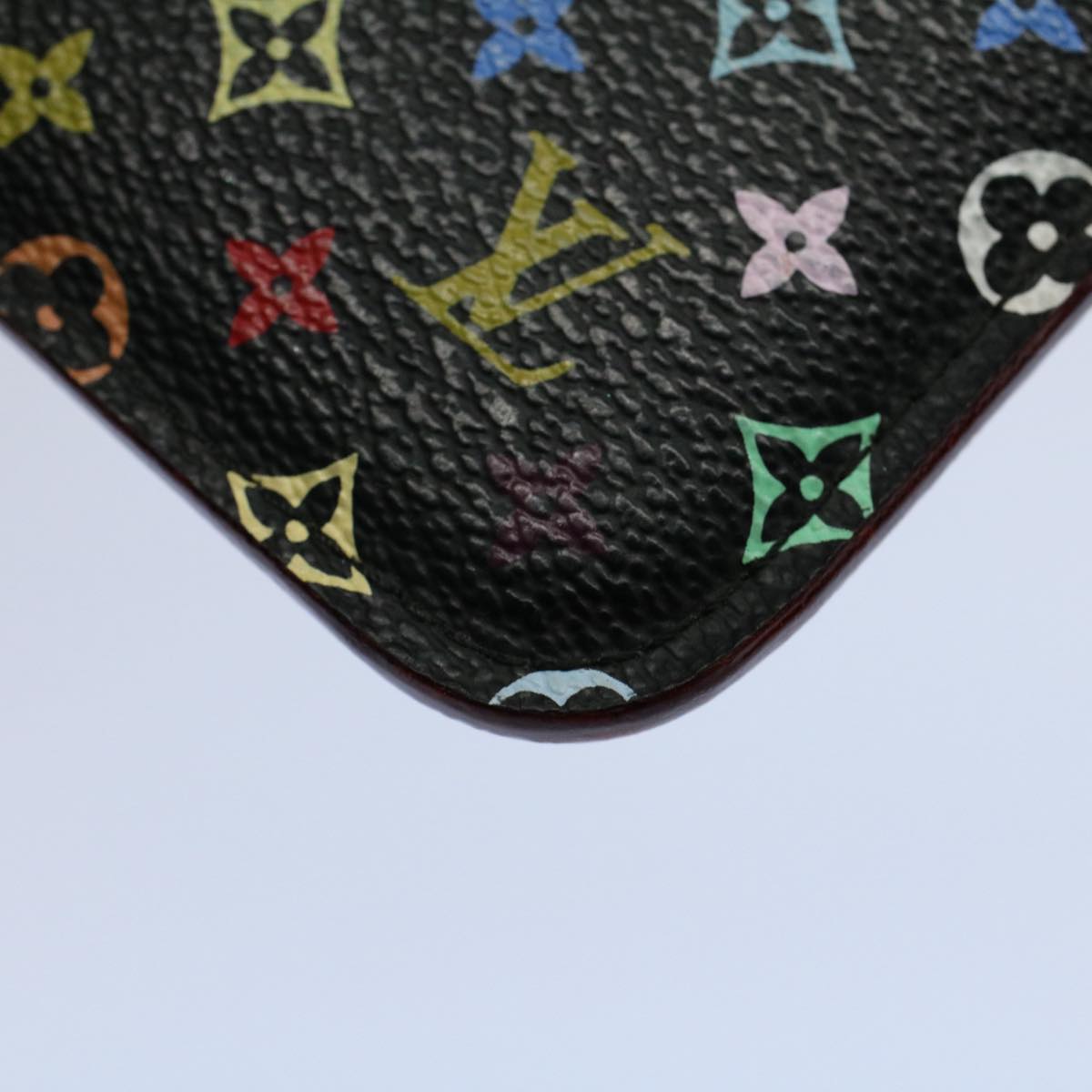 LOUIS VUITTON Multicolor Pochette Cles NM Coin Purse Black M60279 LV 55266
