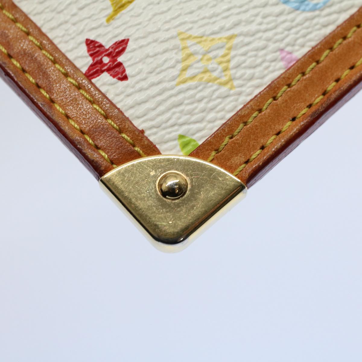 LOUIS VUITTON Monogram Multicolor Pochette Cles Purse White M92655 55267