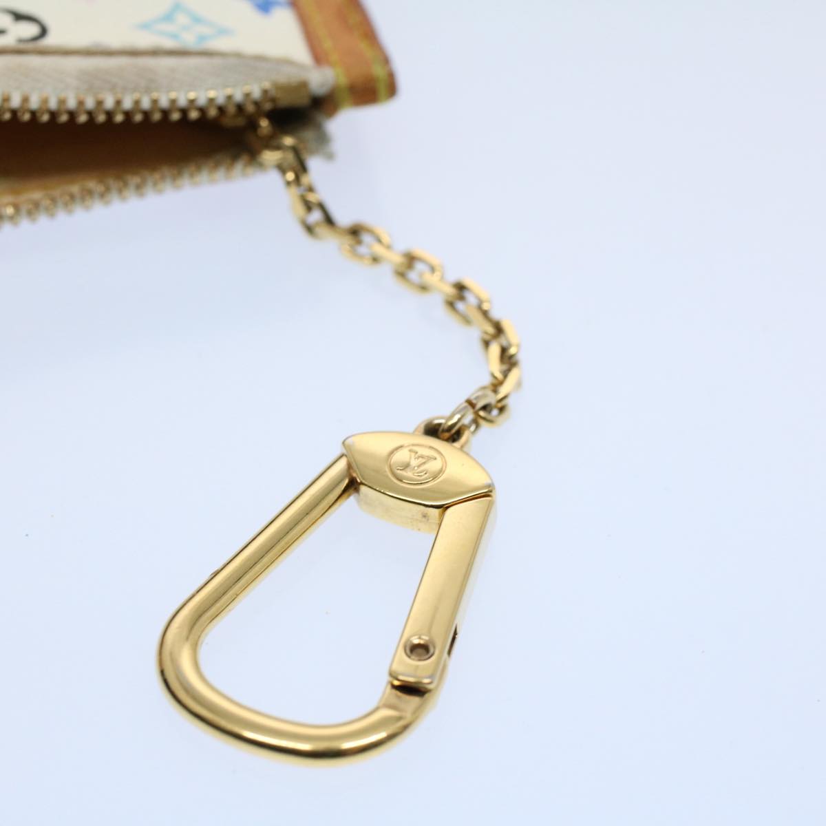 LOUIS VUITTON Monogram Multicolor Pochette Cles Purse White M92655 55267