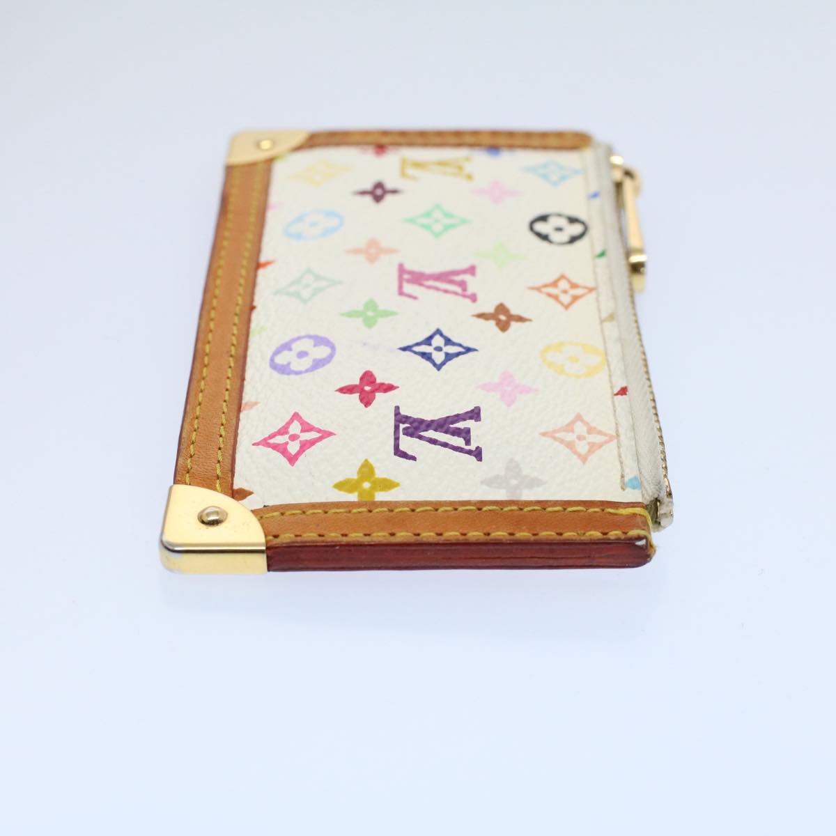 LOUIS VUITTON Monogram Multicolor Pochette Cles Purse White M92655 55267