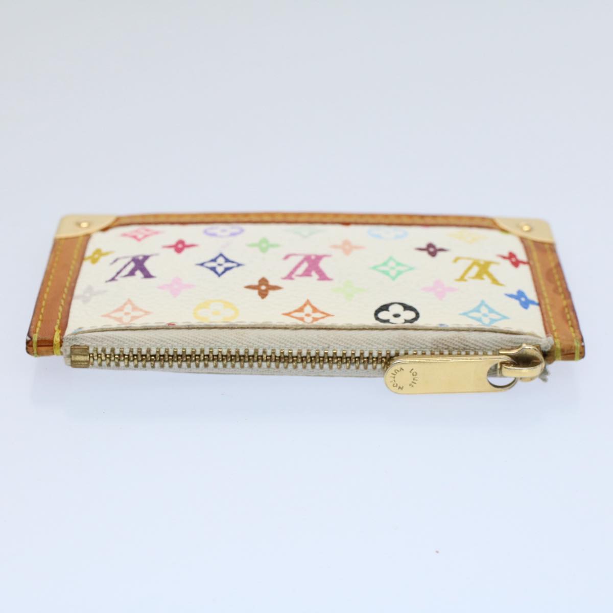 LOUIS VUITTON Monogram Multicolor Pochette Cles Purse White M92655 55267