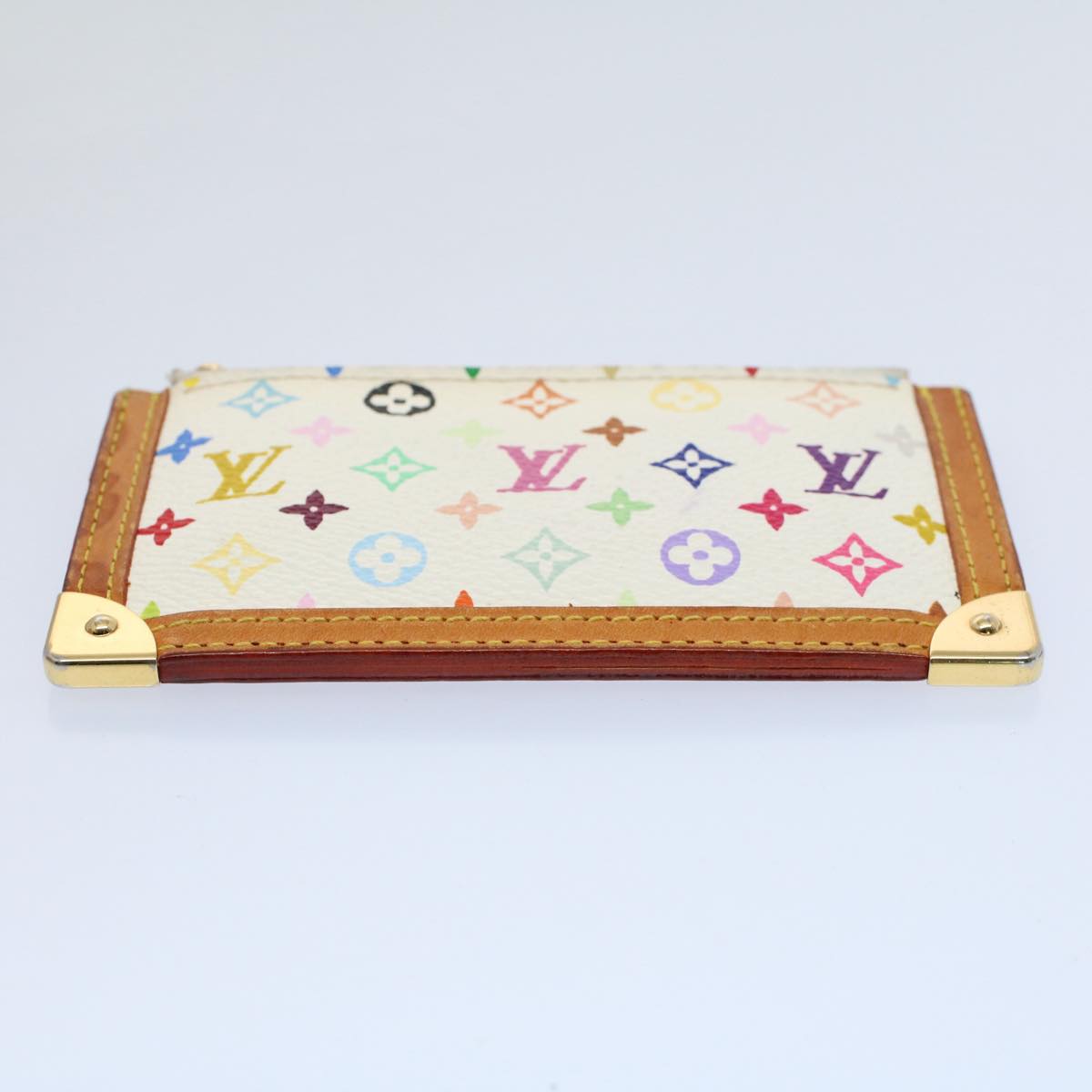 LOUIS VUITTON Monogram Multicolor Pochette Cles Purse White M92655 55267