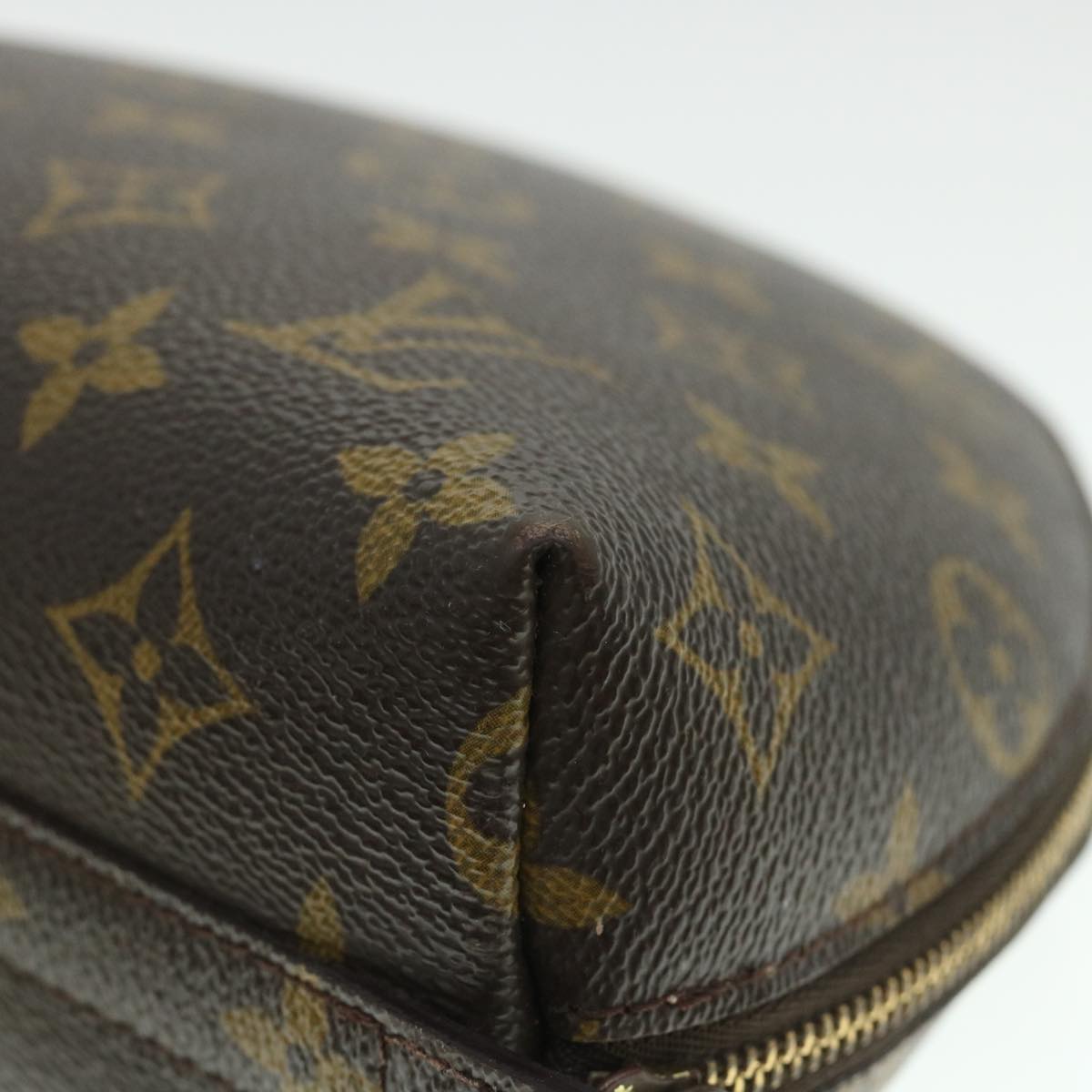 LOUIS VUITTON Monogram Trousse Demi Ronde Cosmetic Pouch M47520 LV 55272