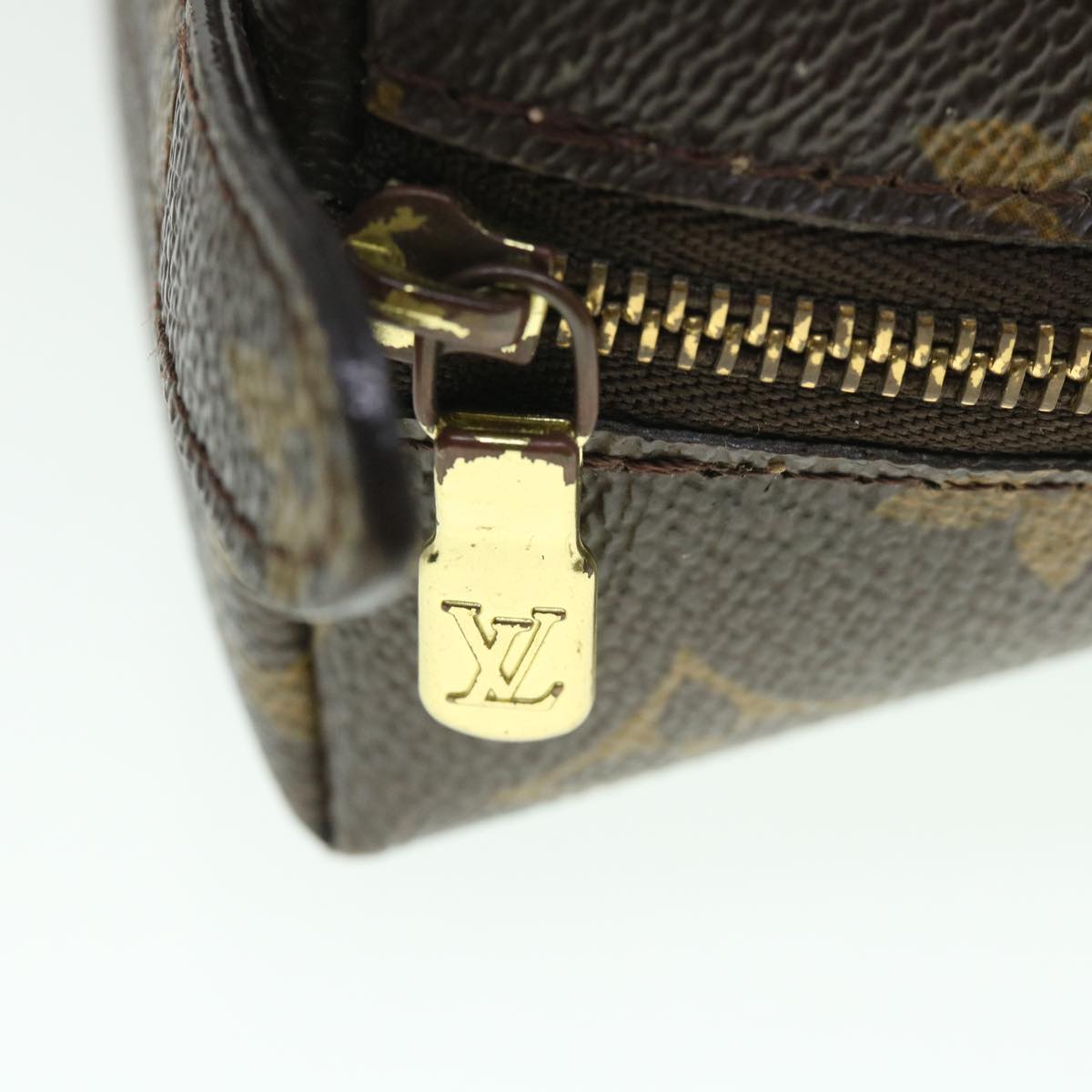 LOUIS VUITTON Monogram Trousse Demi Ronde Cosmetic Pouch M47520 LV 55272