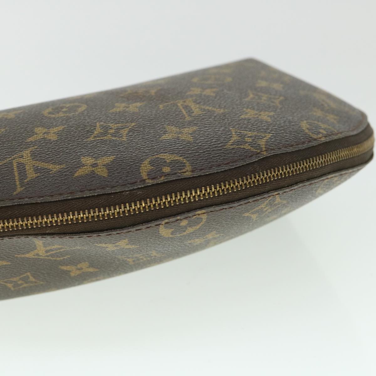 LOUIS VUITTON Monogram Trousse Demi Ronde Cosmetic Pouch M47520 LV 55272
