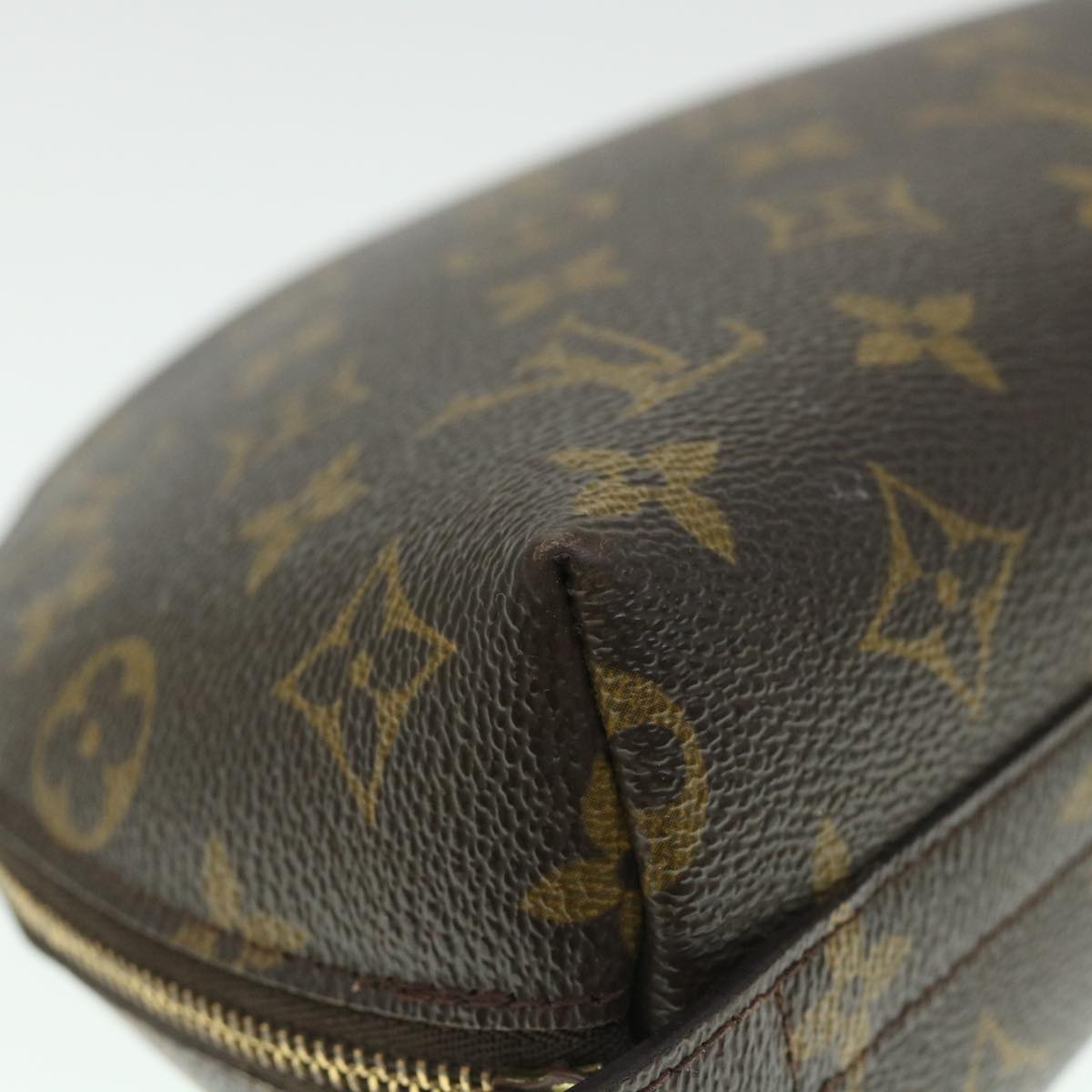 LOUIS VUITTON Monogram Trousse Demi Ronde Cosmetic Pouch M47520 LV 55272
