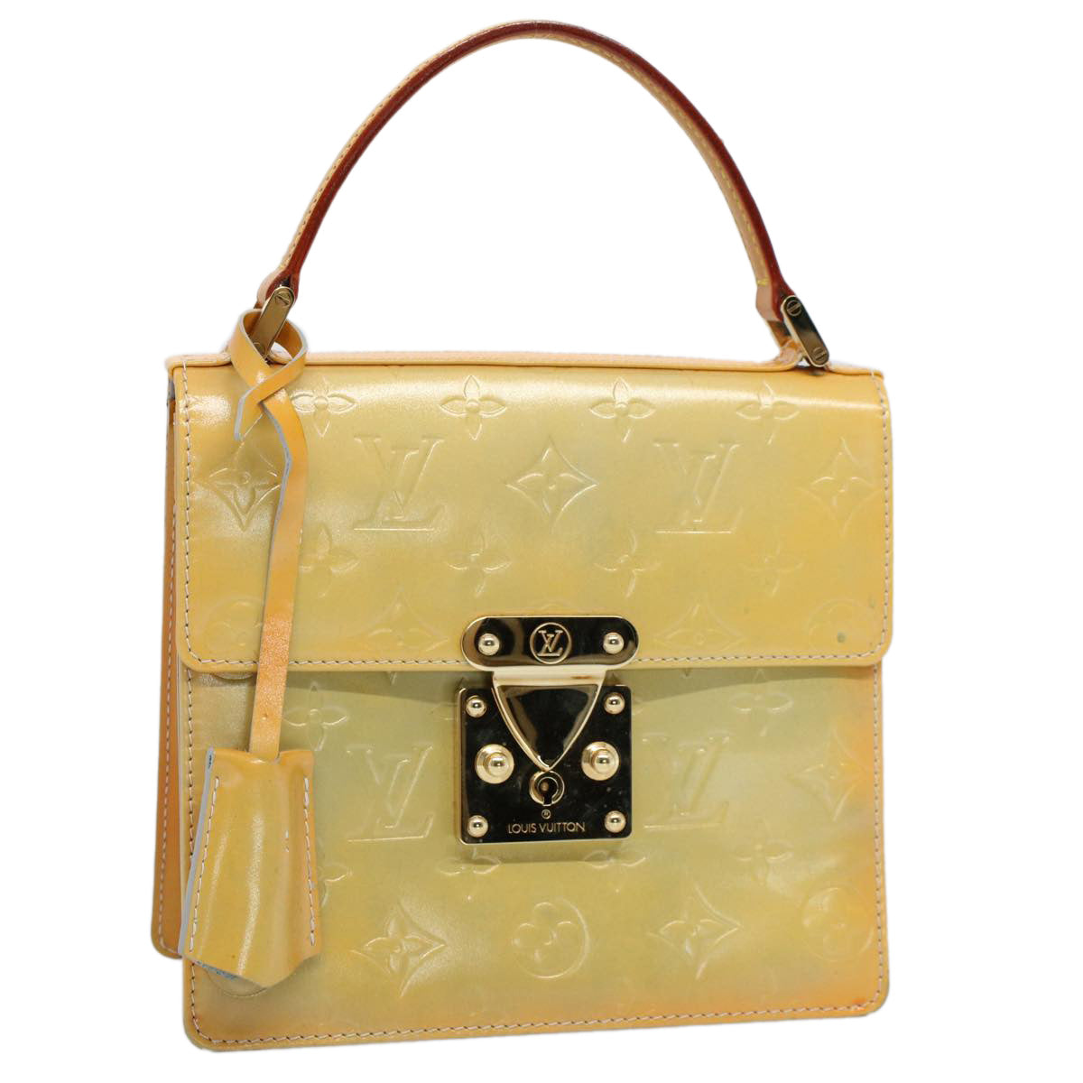 LOUIS VUITTON Monogram Vernis Spring Street Hand Bag Gris M91029 LV 55297