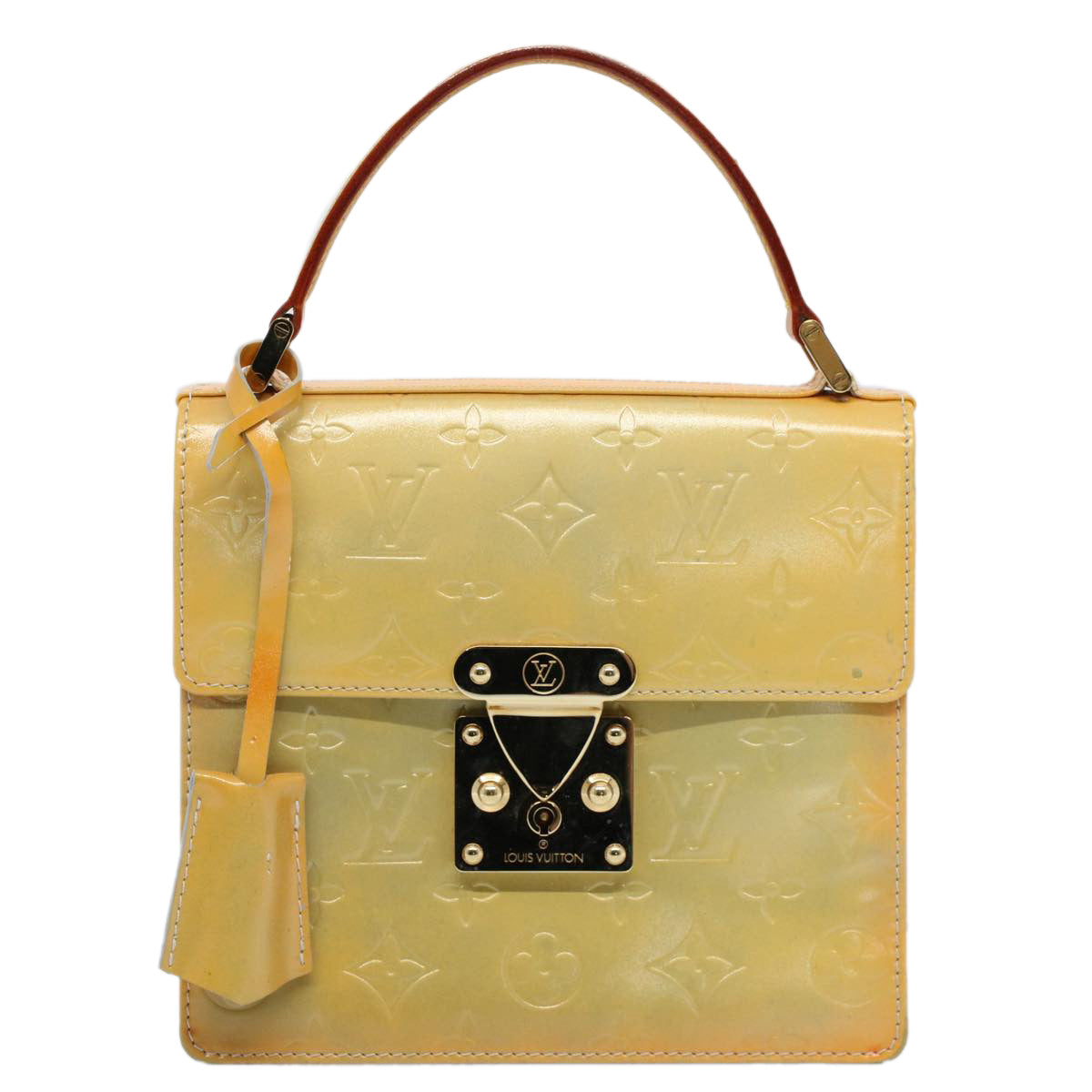 LOUIS VUITTON Monogram Vernis Spring Street Hand Bag Gris M91029 LV 55297