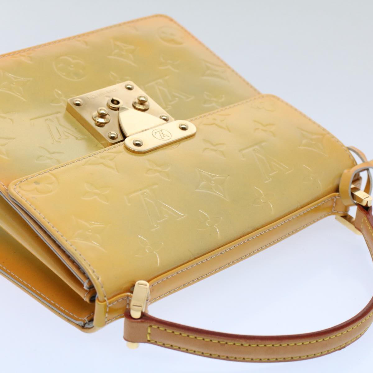 LOUIS VUITTON Monogram Vernis Spring Street Hand Bag Gris M91029 LV 55297