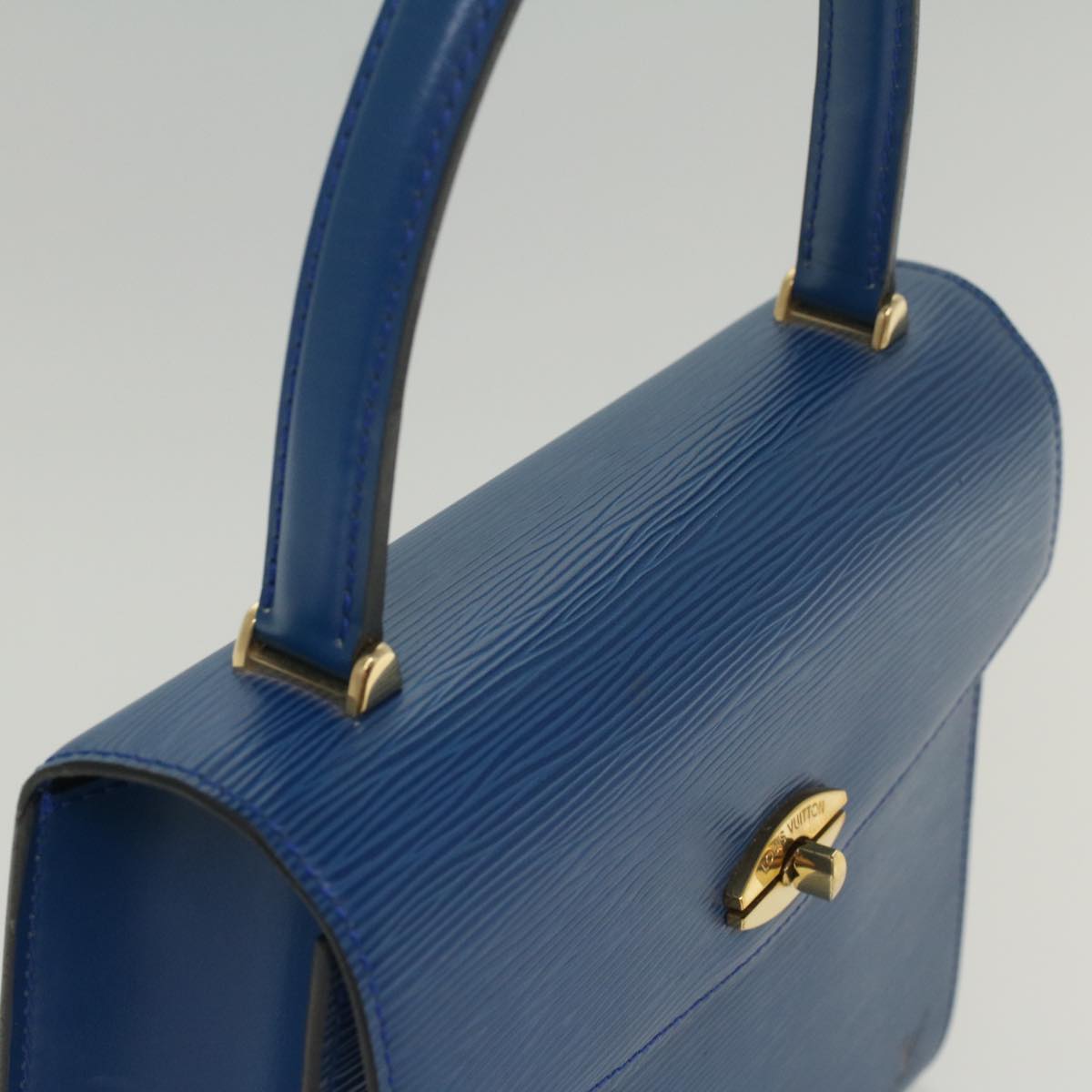 LOUIS VUITTON Epi Malesherbes Hand Bag Blue M52375 LV 55310