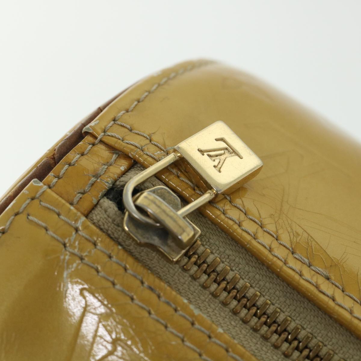 LOUIS VUITTON Monogram Vernis Bedford Hand Bag Beige M91006 LV 55318