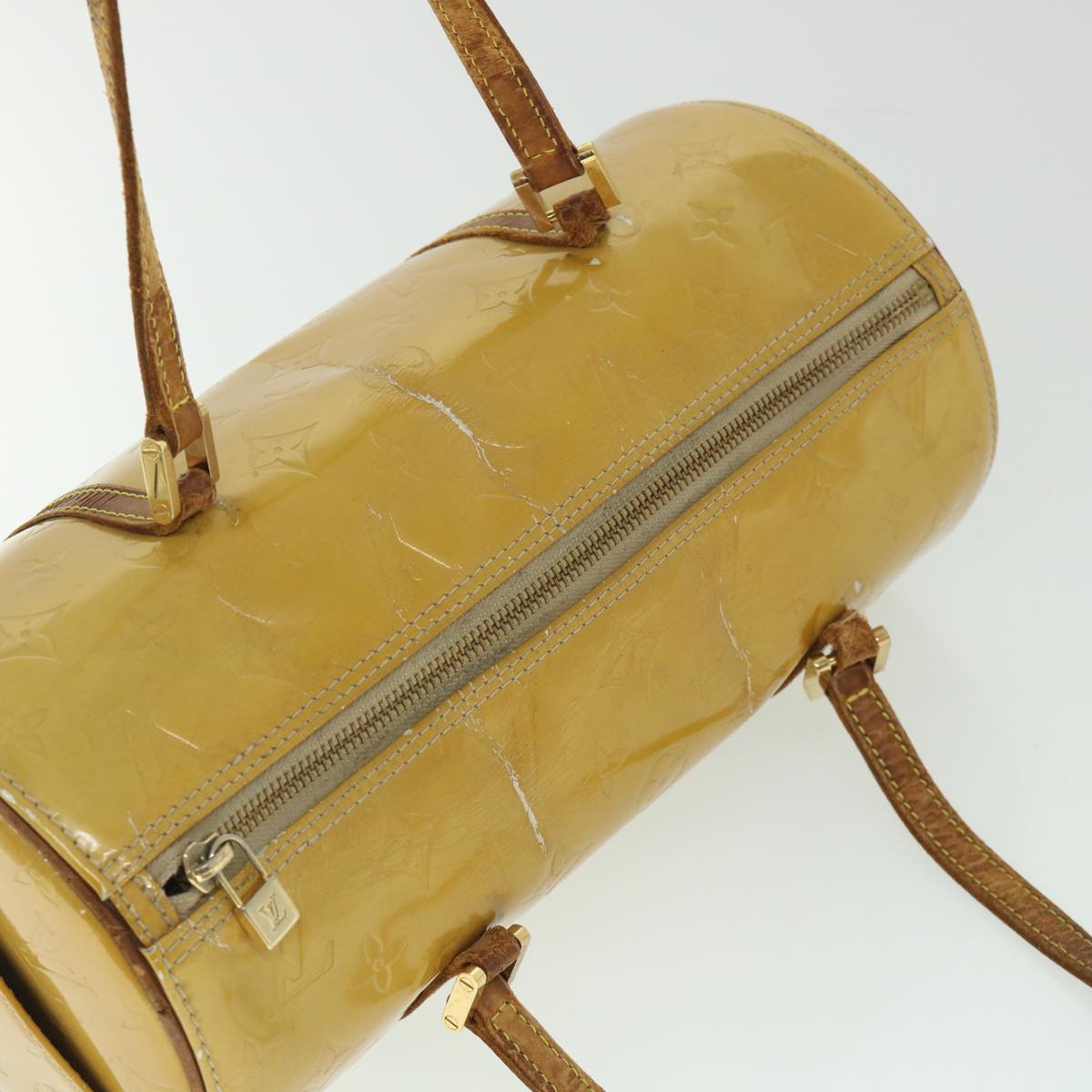 LOUIS VUITTON Monogram Vernis Bedford Hand Bag Beige M91006 LV 55318