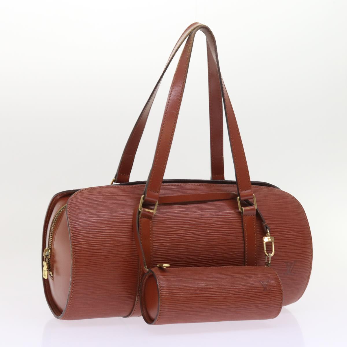 LOUIS VUITTON Epi Soufflot Hand Bag Brown M52223 LV 55319