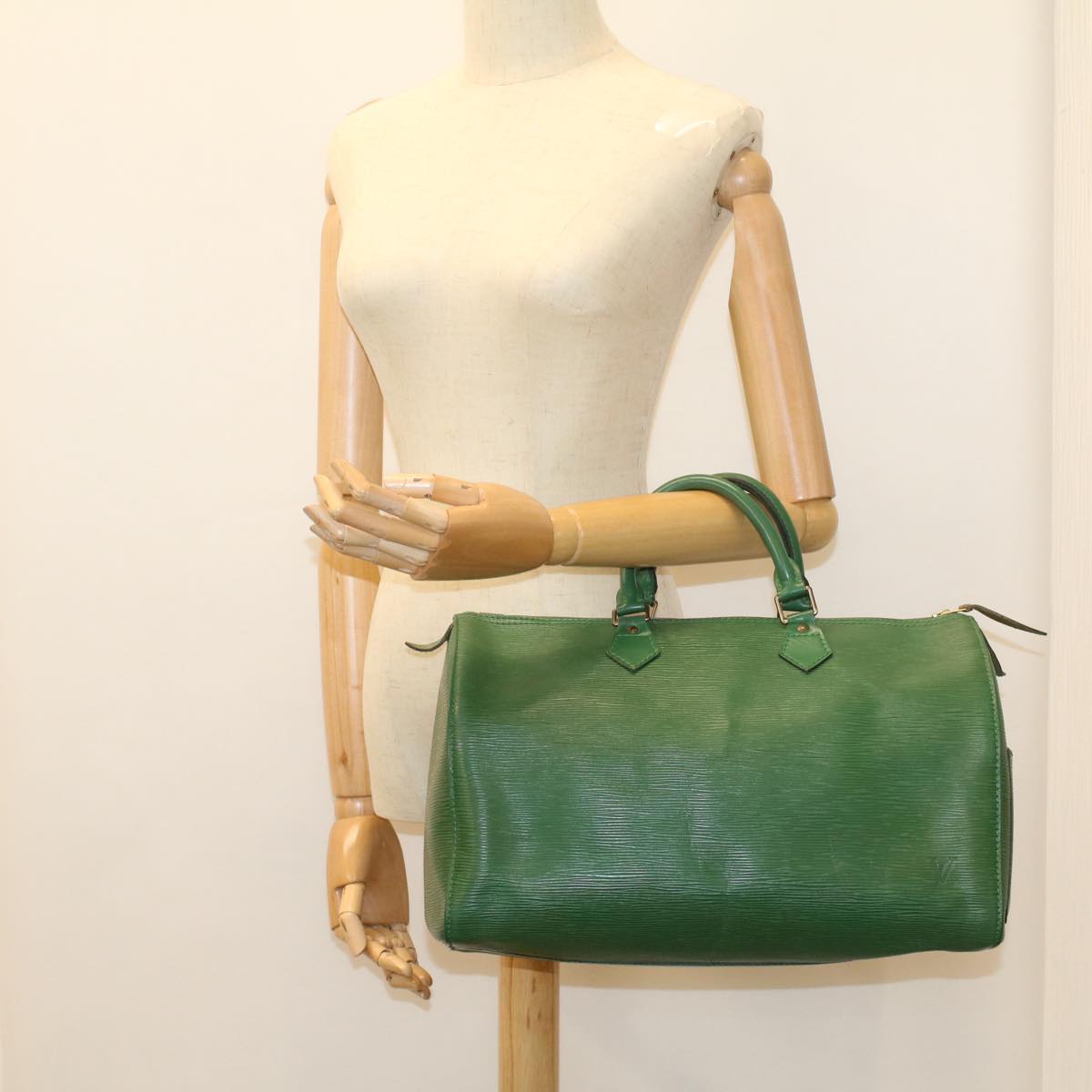 LOUIS VUITTON Epi Speedy 35 Hand Bag Borneo Green M42994 LV 55356