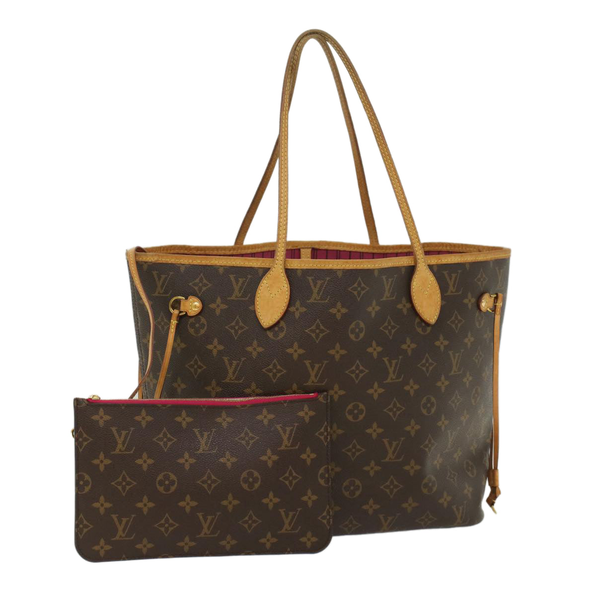 LOUIS VUITTON Monogram Neverfull MM Tote Bag M40156 LV 55378