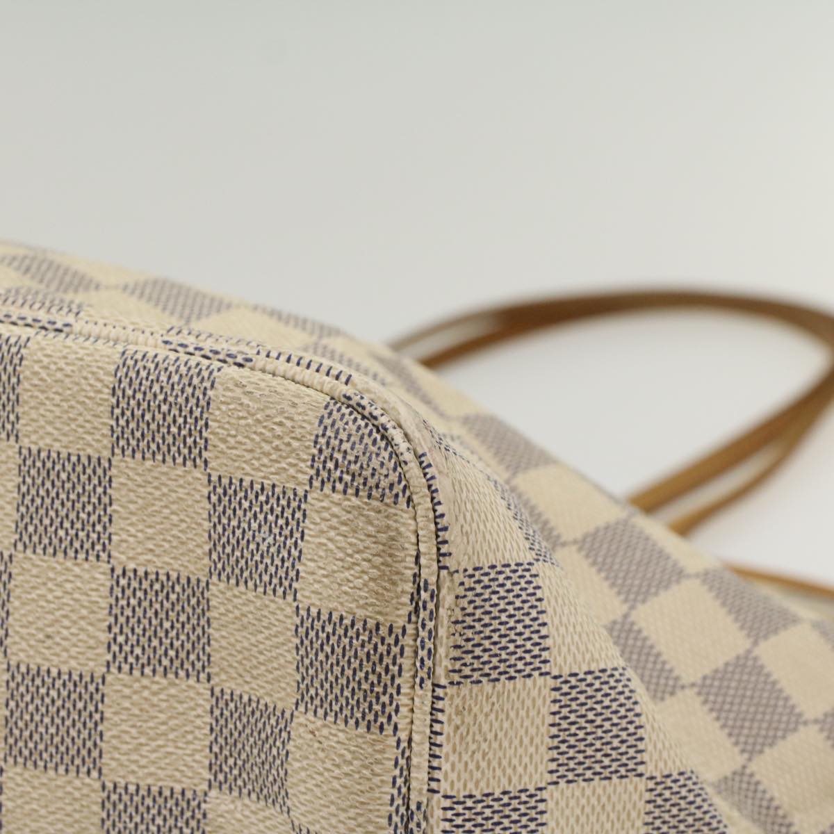 LOUIS VUITTON Damier Azur Neverfull MM Tote Bag N41605 LV 55379