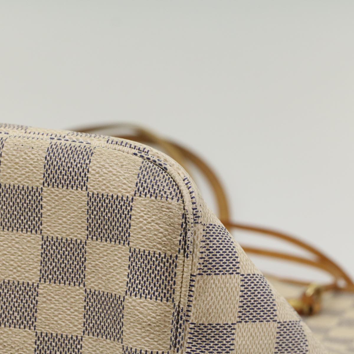 LOUIS VUITTON Damier Azur Neverfull MM Tote Bag N41605 LV 55379
