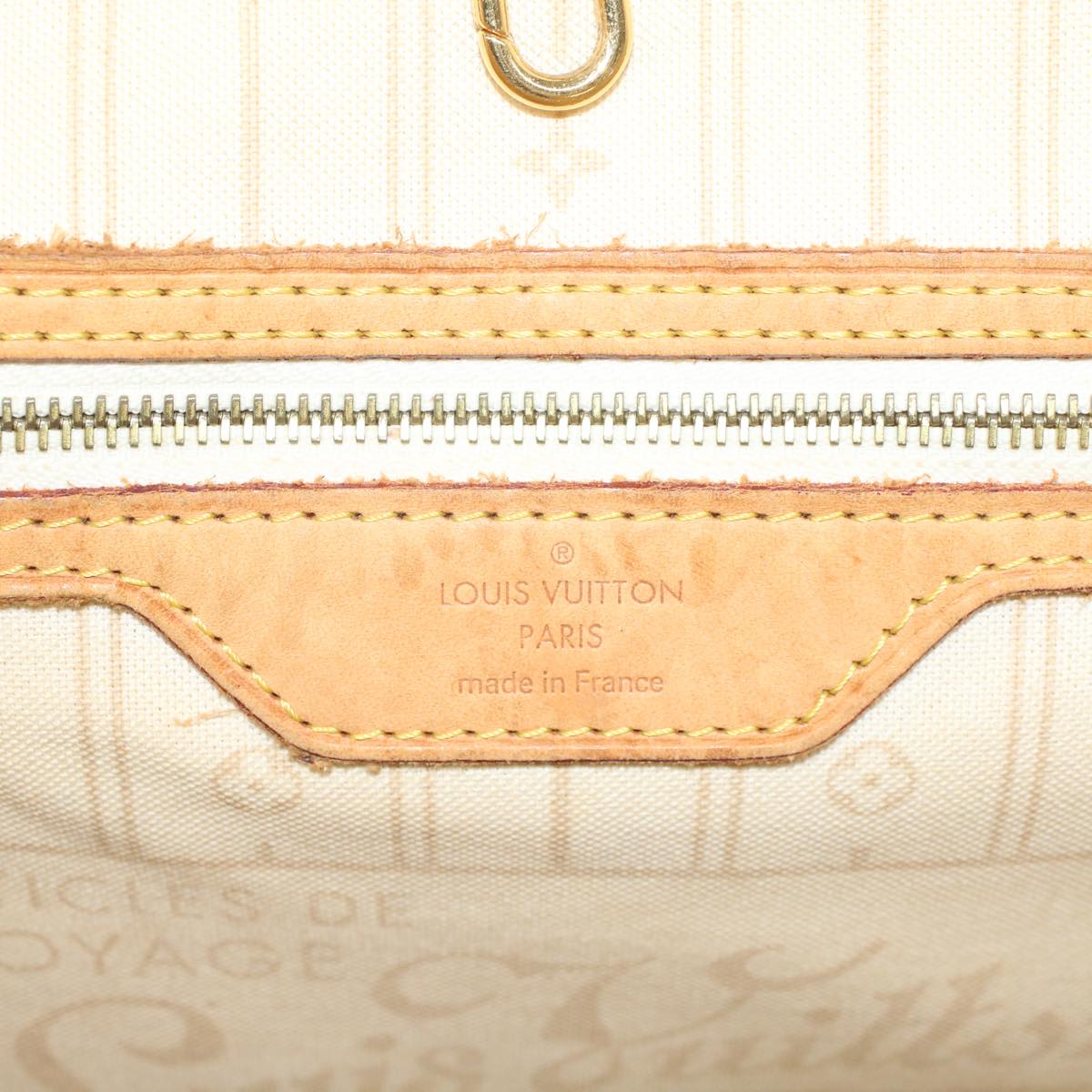 LOUIS VUITTON Damier Azur Neverfull MM Tote Bag N41605 LV 55379