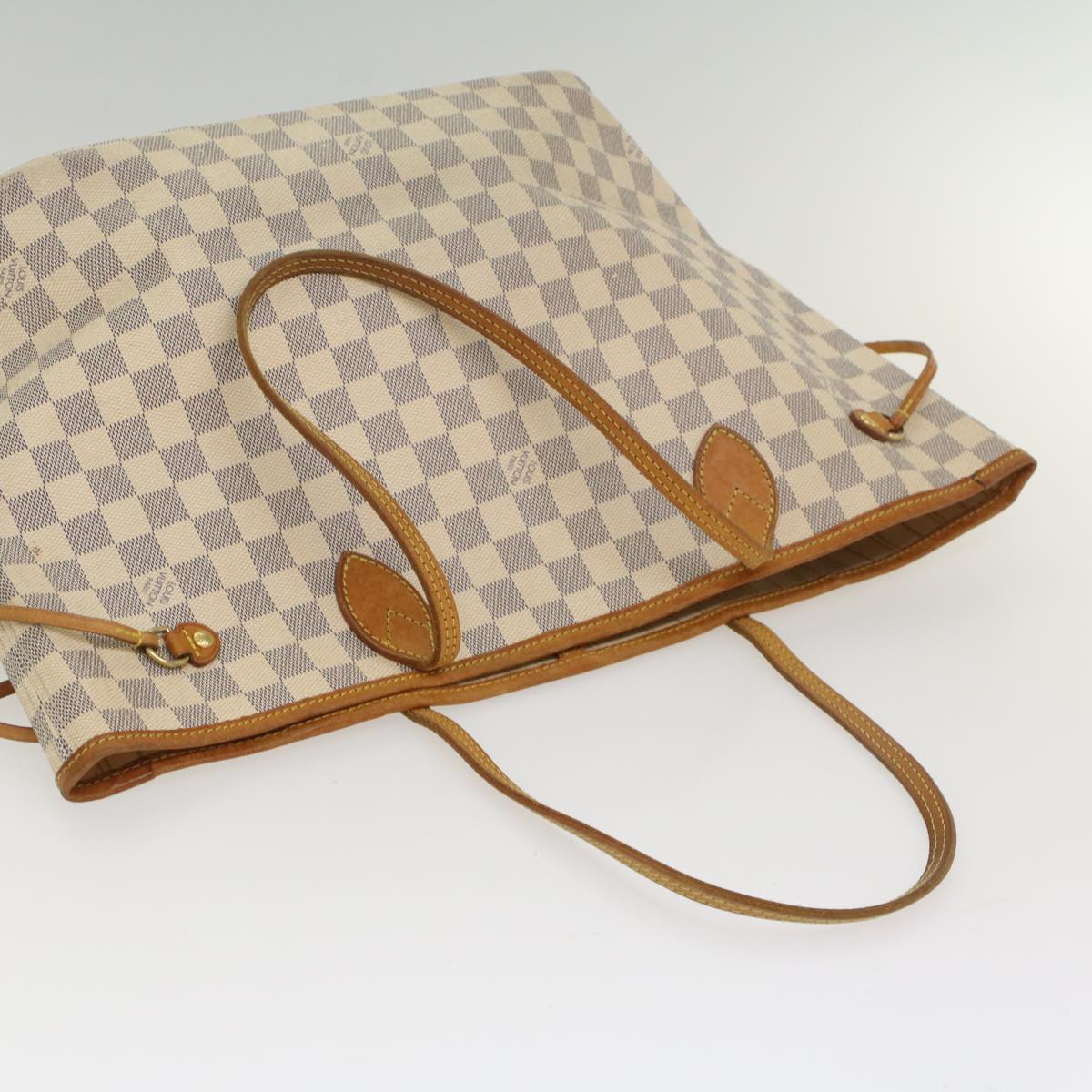 LOUIS VUITTON Damier Azur Neverfull MM Tote Bag N41605 LV 55379