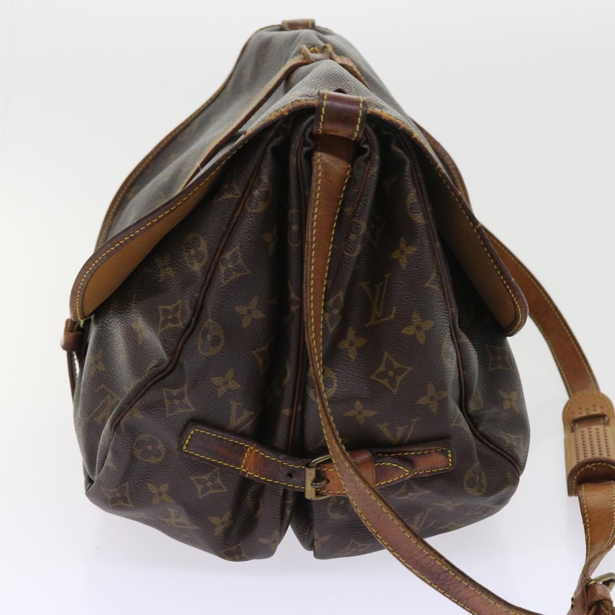LOUIS VUITTON Monogram Saumur 35 Shoulder Bag M42254 LV 55382