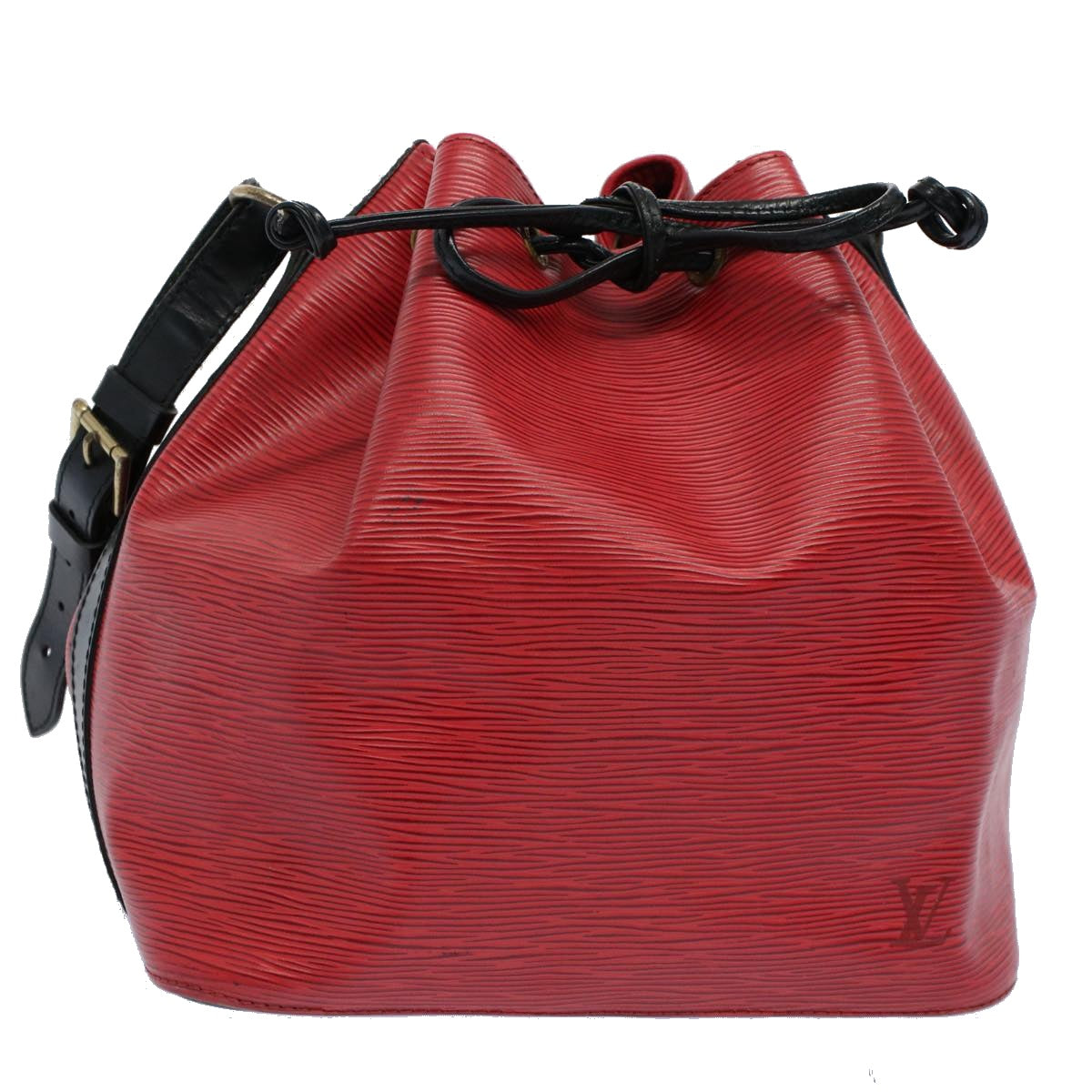 LOUIS VUITTON Epi Petit Noe Shoulder Bag Bicolor Black Red M44172 LV 55391