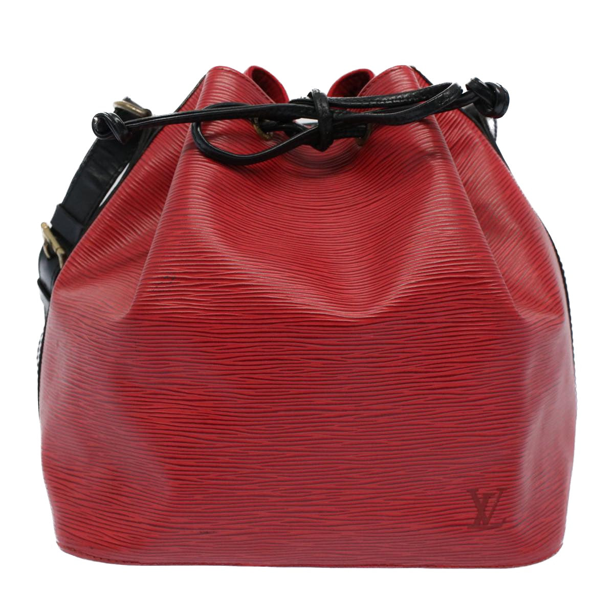 LOUIS VUITTON Epi Petit Noe Shoulder Bag Bicolor Black Red M44172 LV 55391