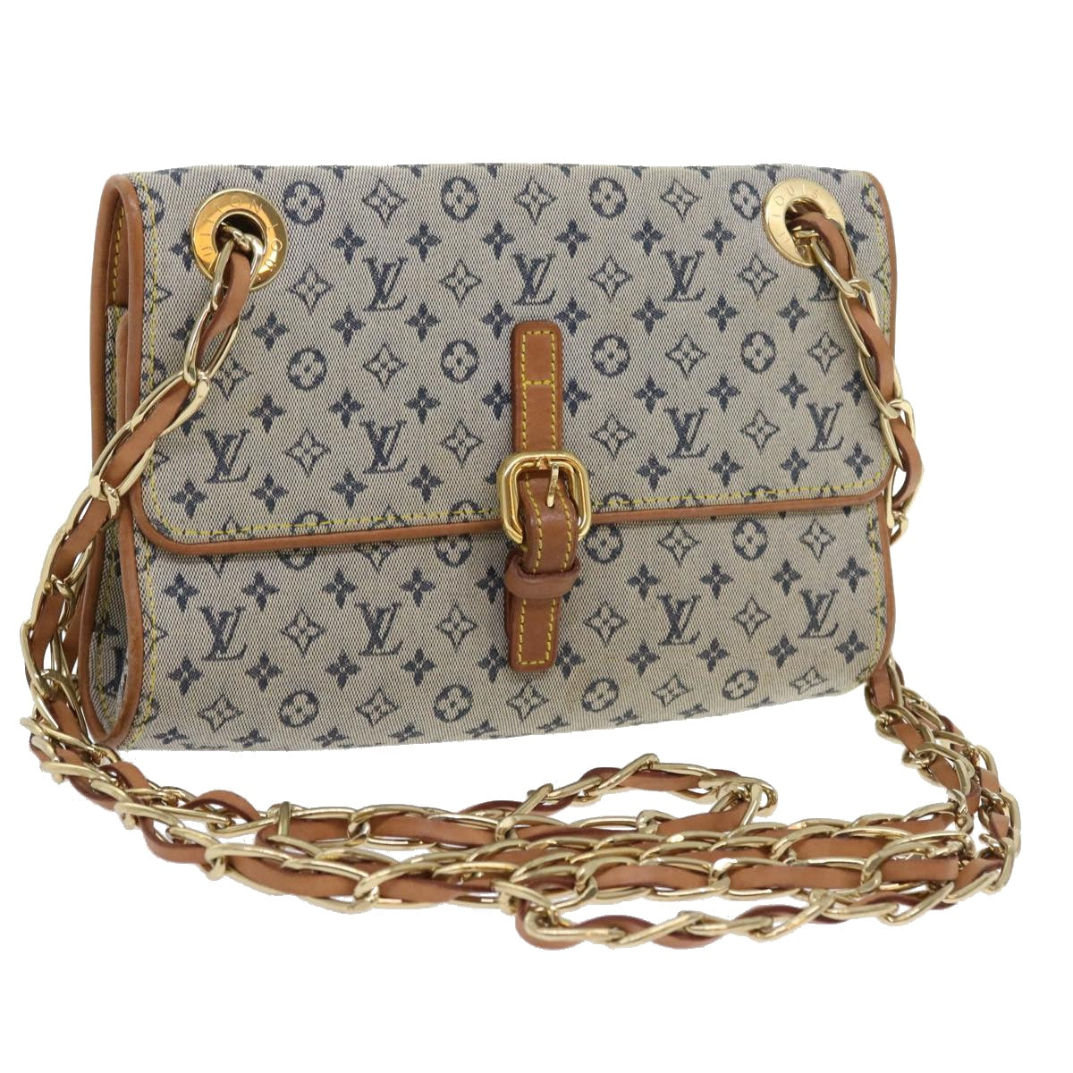 LOUIS VUITTON Monogram Mini Camille Chain Shoulder Bag Blue M92002 55469