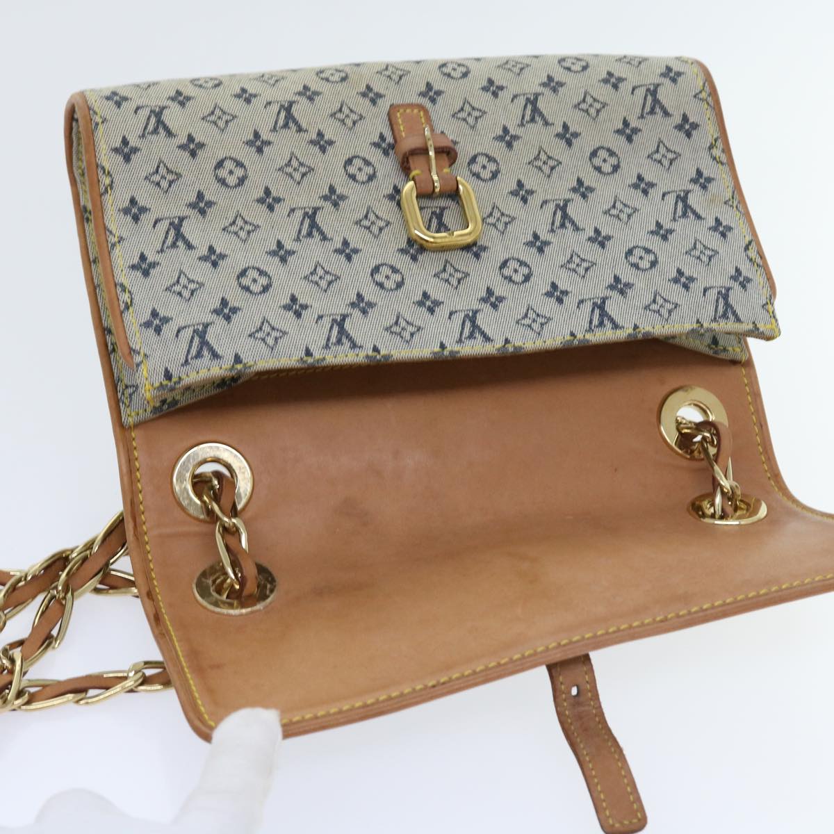 LOUIS VUITTON Monogram Mini Camille Chain Shoulder Bag Blue M92002 55469