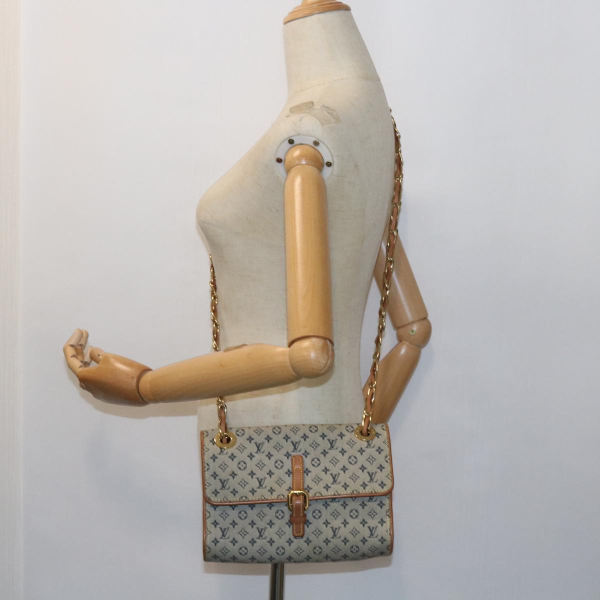 LOUIS VUITTON Monogram Mini Camille Chain Shoulder Bag Blue M92002 55469