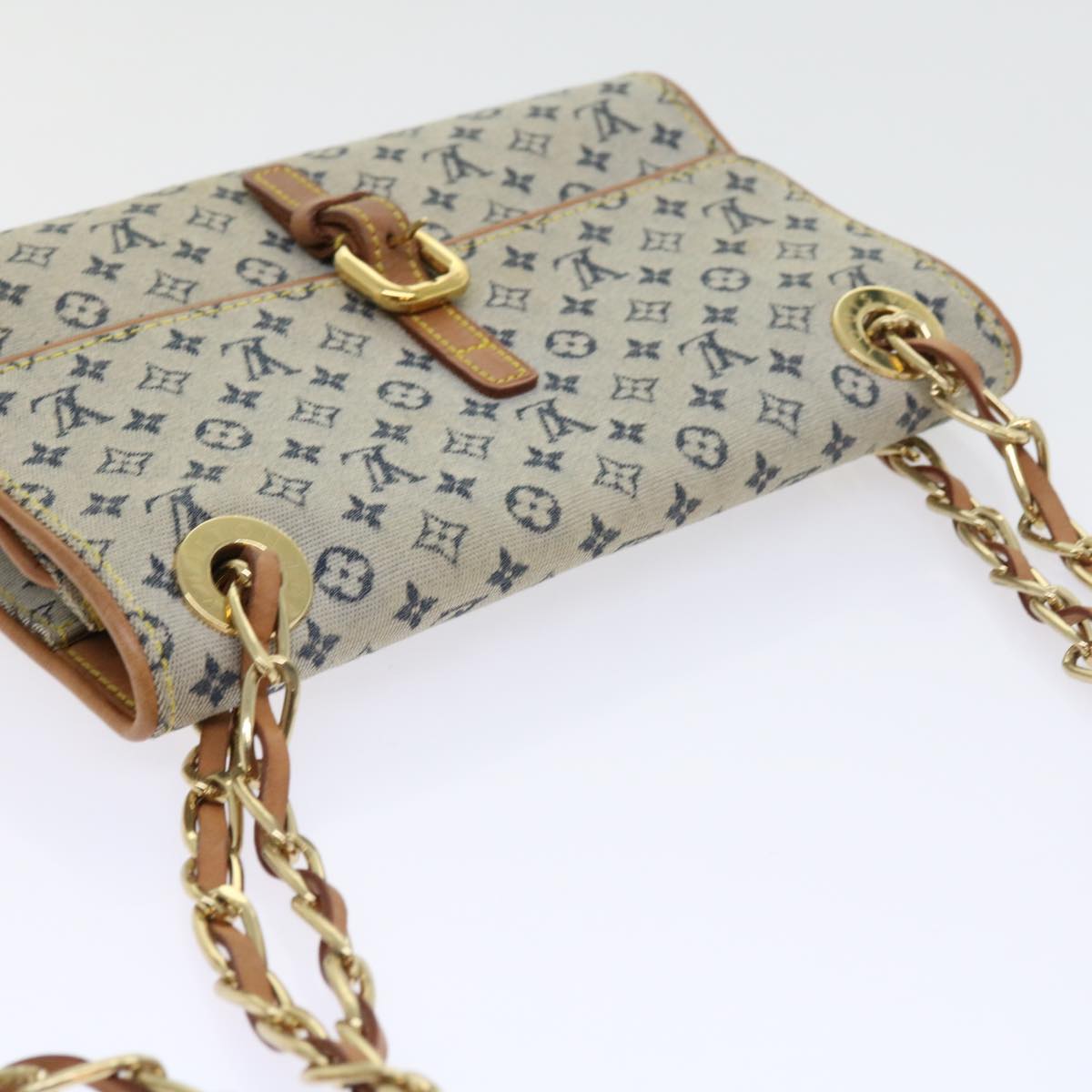 LOUIS VUITTON Monogram Mini Camille Chain Shoulder Bag Blue M92002 55469