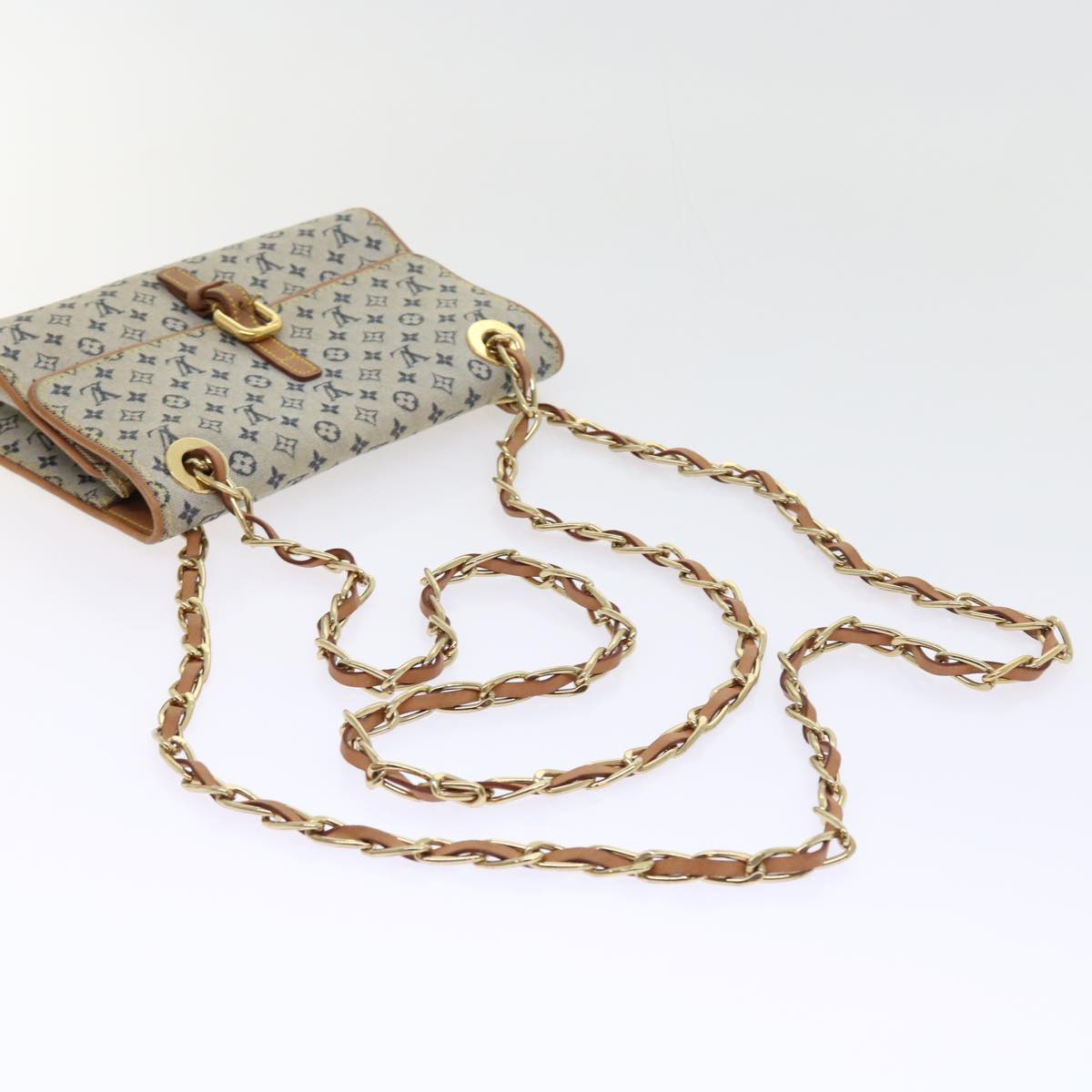 LOUIS VUITTON Monogram Mini Camille Chain Shoulder Bag Blue M92002 55469