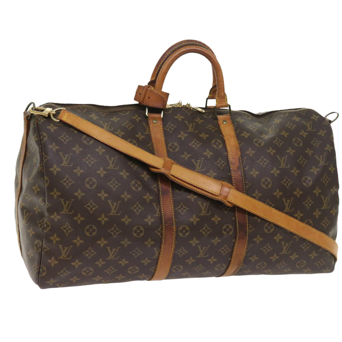 LOUIS VUITTON Monogram Keepall Bandouliere 55 Boston Bag M41414 LV 55488