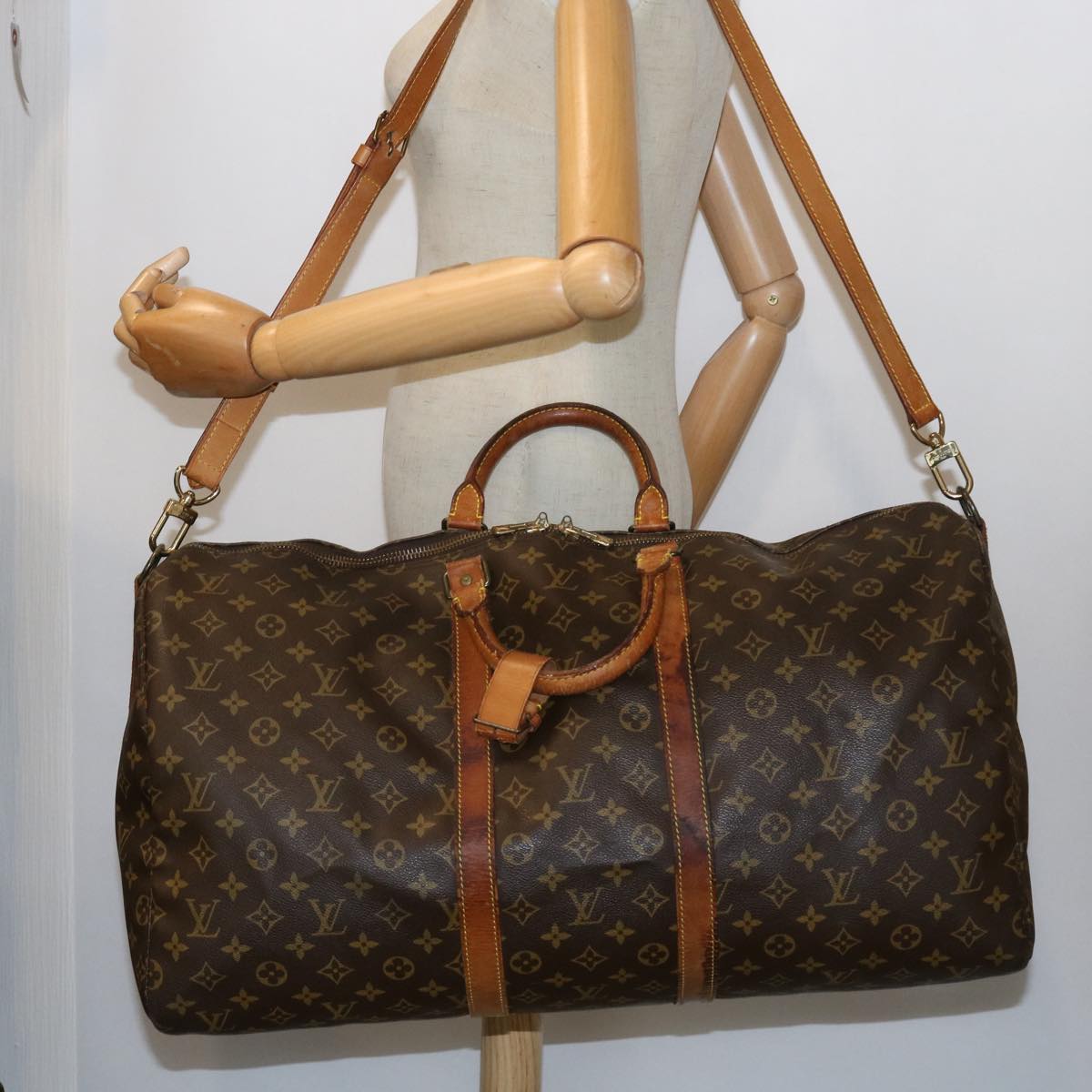 LOUIS VUITTON Monogram Keepall Bandouliere 55 Boston Bag M41414 LV 55488
