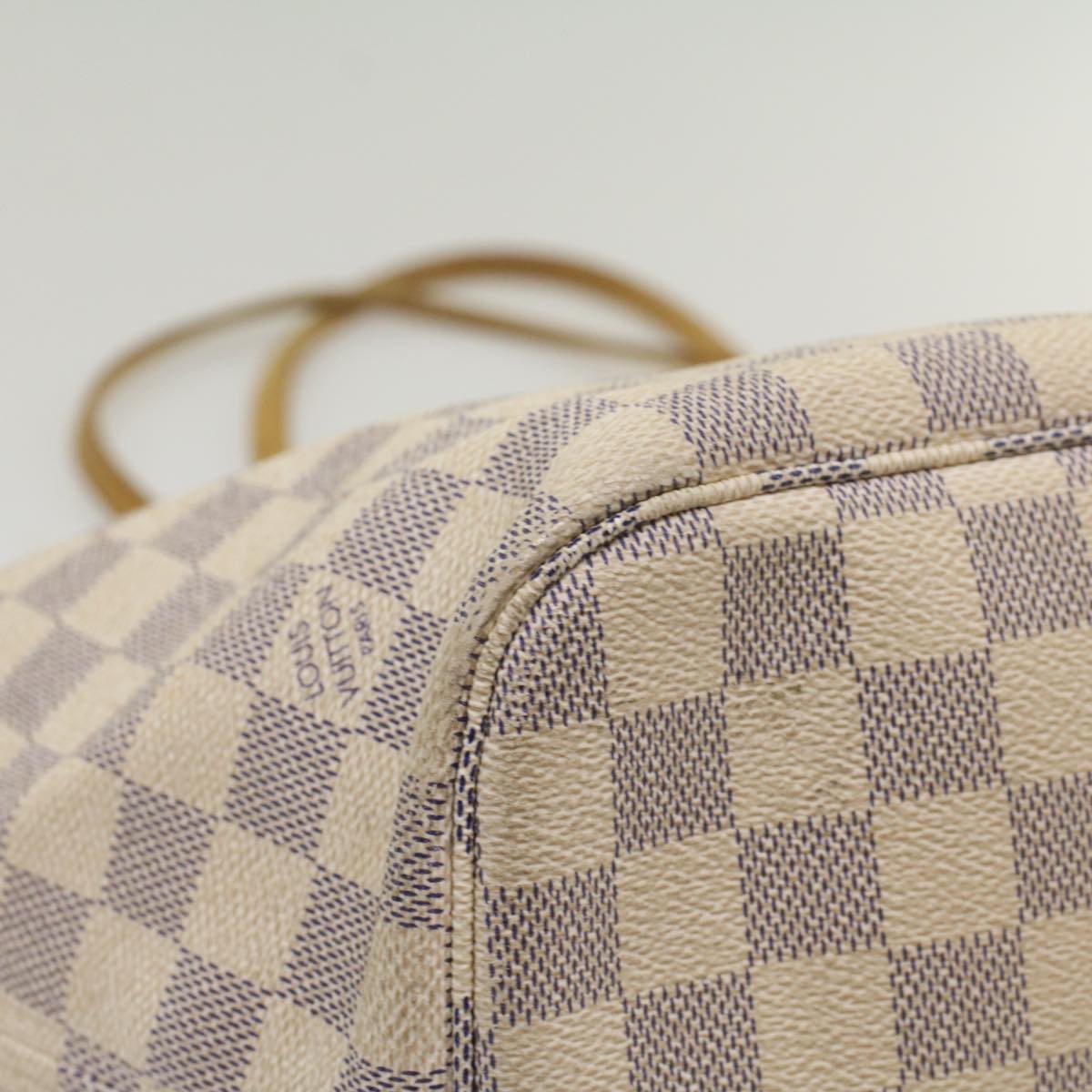LOUIS VUITTON Damier Azur Neverfull MM Tote Bag N41605 LV 55498