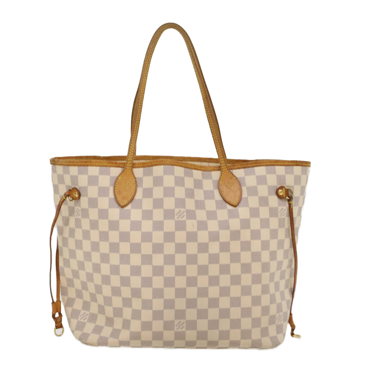 LOUIS VUITTON Damier Azur Neverfull MM Tote Bag N41605 LV 55498