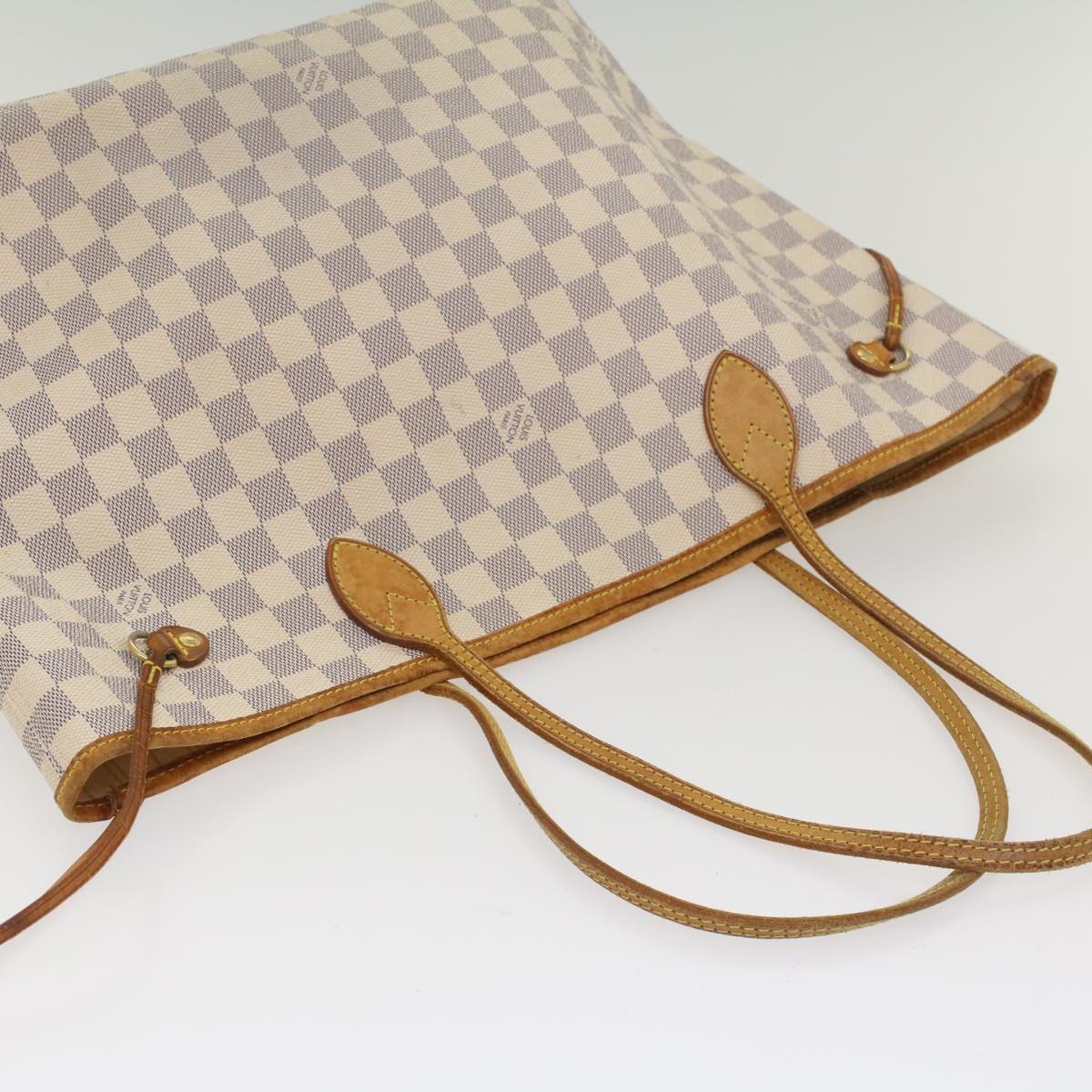 LOUIS VUITTON Damier Azur Neverfull MM Tote Bag N41605 LV 55498