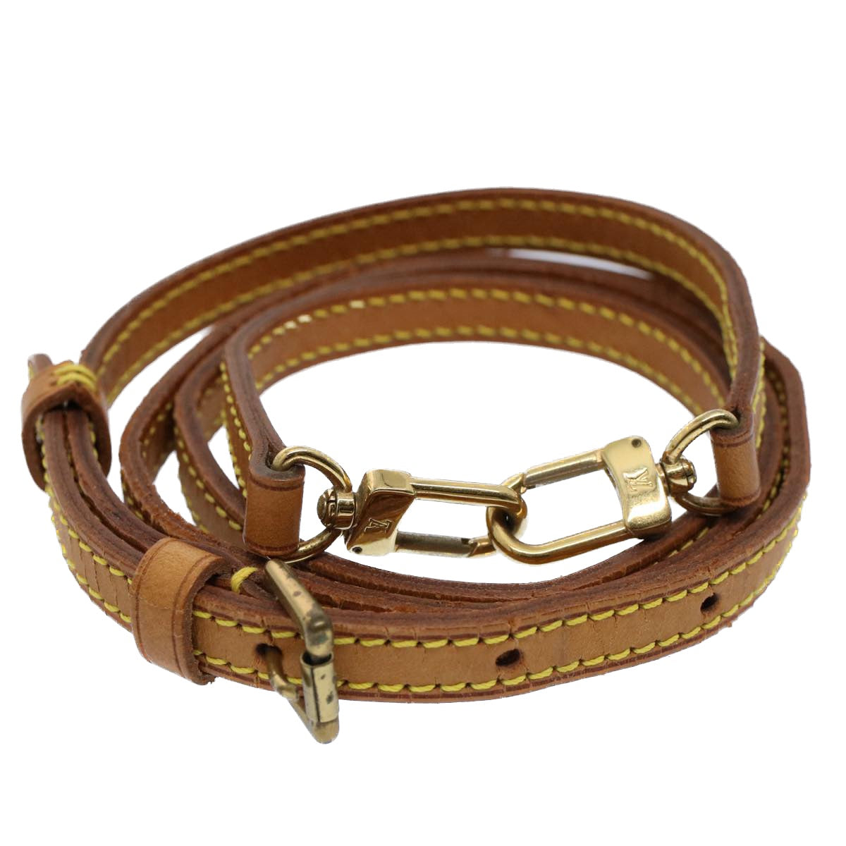 LOUIS VUITTON Adjustable Shoulder Strap Leather 37.4""-43.7"" Beige 55521