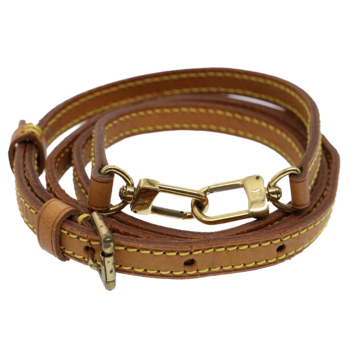 LOUIS VUITTON Adjustable Shoulder Strap Leather 37.4""-43.7"" Beige 55521