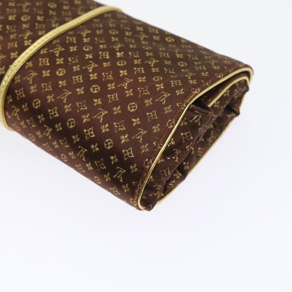 LOUIS VUITTON Monogram Satin Trousse Bijou Pliable Case Brown M92329 55531