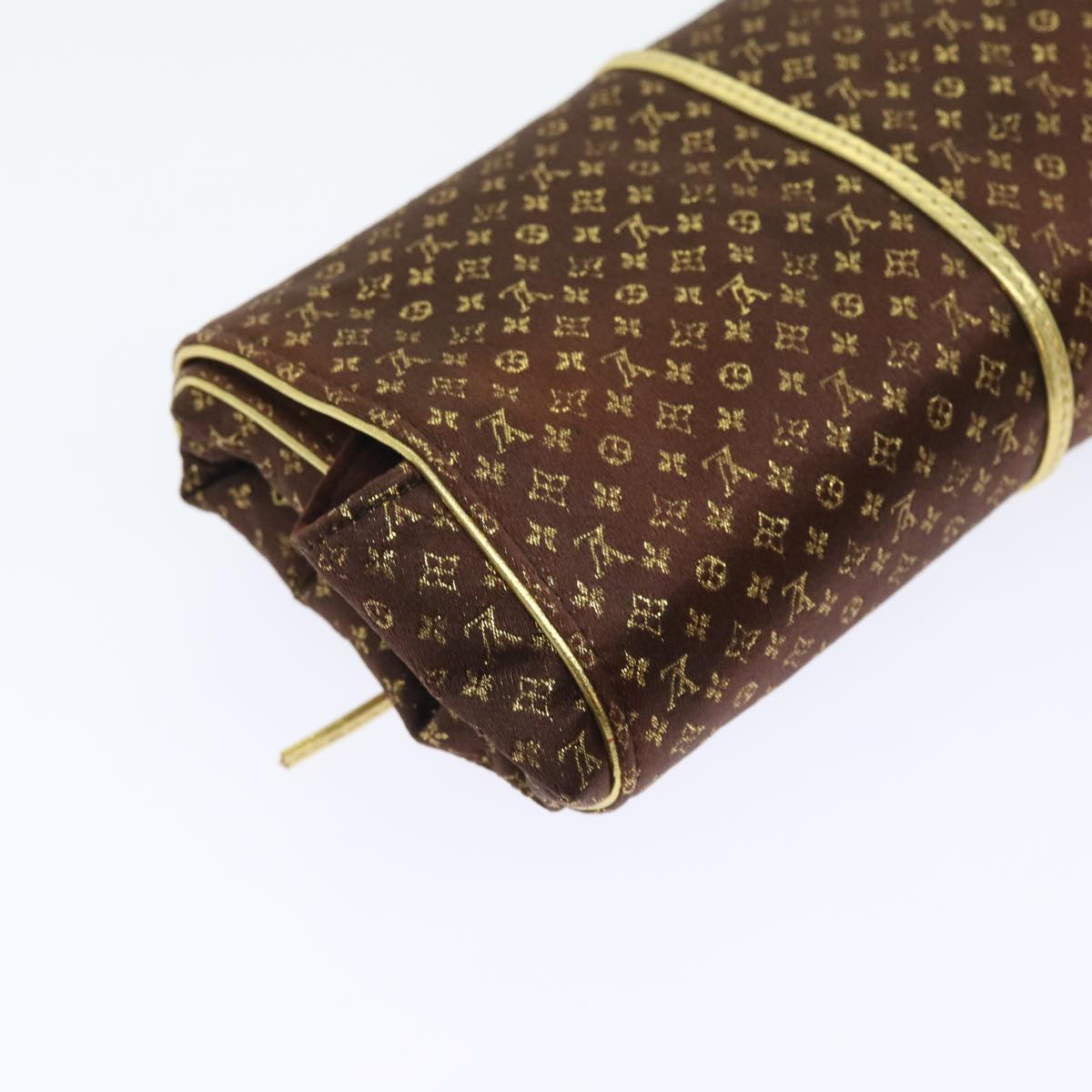 LOUIS VUITTON Monogram Satin Trousse Bijou Pliable Case Brown M92329 55531