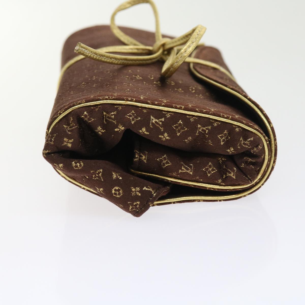 LOUIS VUITTON Monogram Satin Trousse Bijou Pliable Case Brown M92329 55531