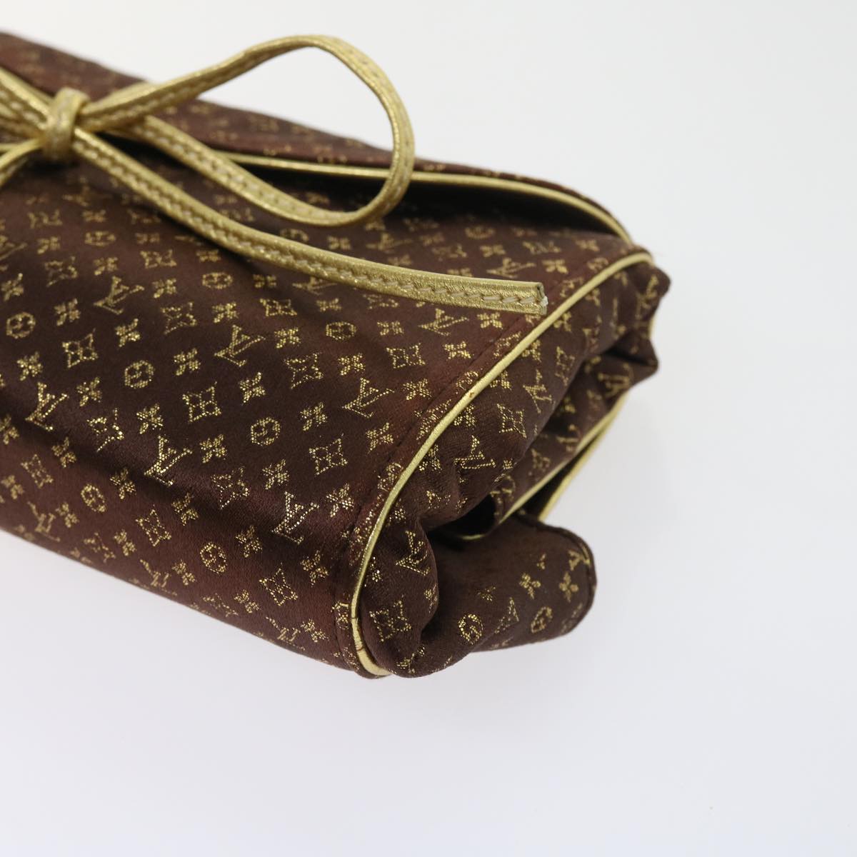 LOUIS VUITTON Monogram Satin Trousse Bijou Pliable Case Brown M92329 55531