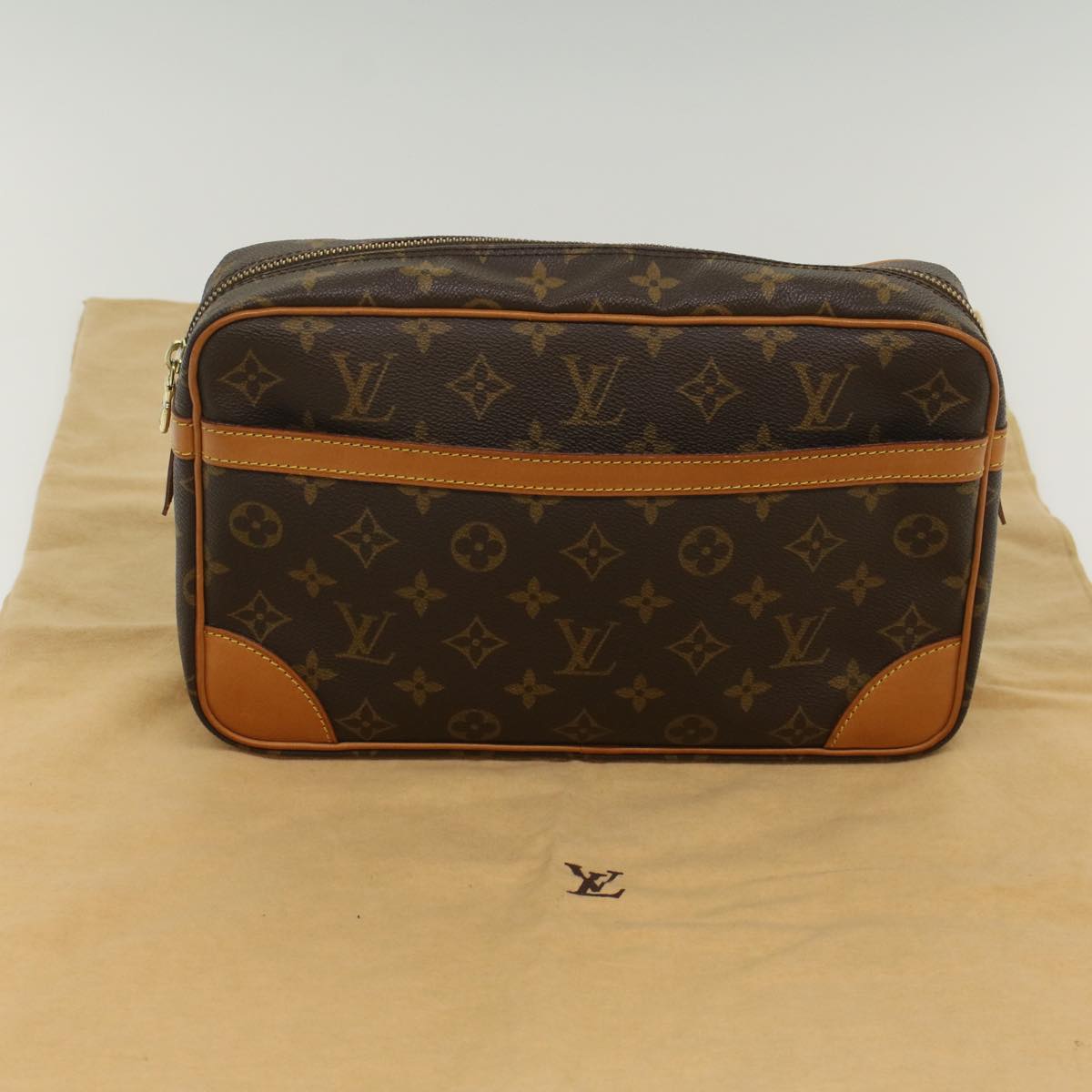 LOUIS VUITTON Monogram Compiegne 28 Clutch Bag M51845 LV 55535