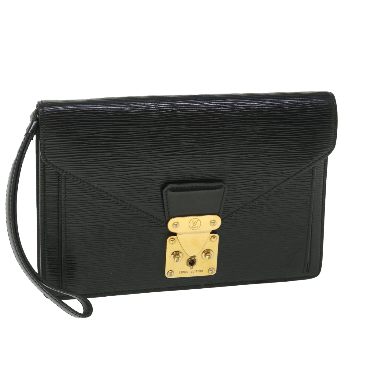 LOUIS VUITTON Epi Serie Dragonne Hand Bag Black M52612 LV 55536