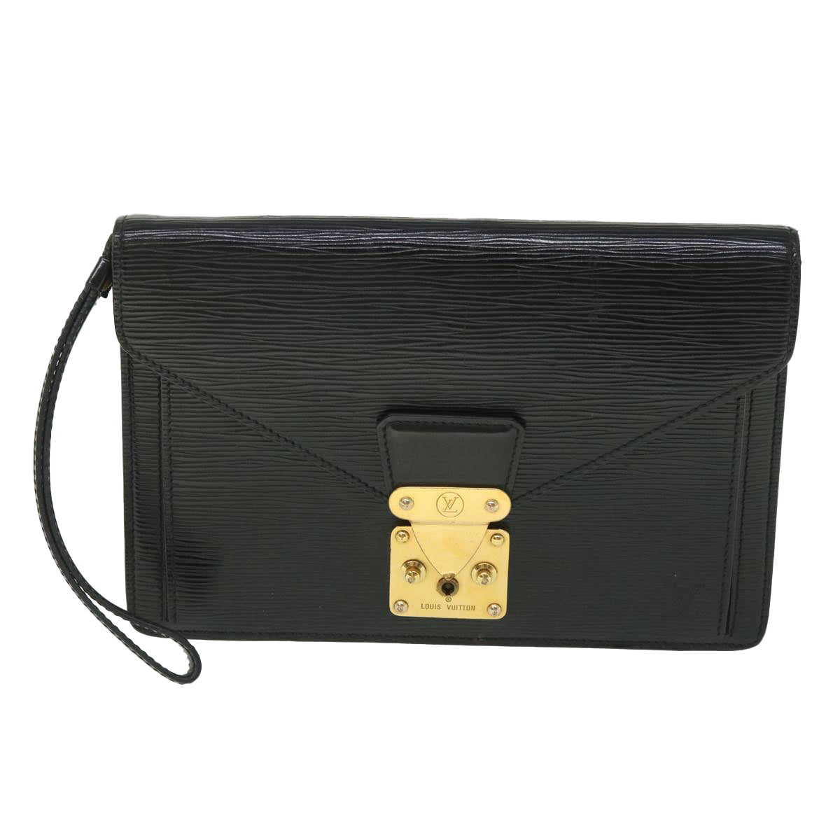 LOUIS VUITTON Epi Serie Dragonne Hand Bag Black M52612 LV 55536