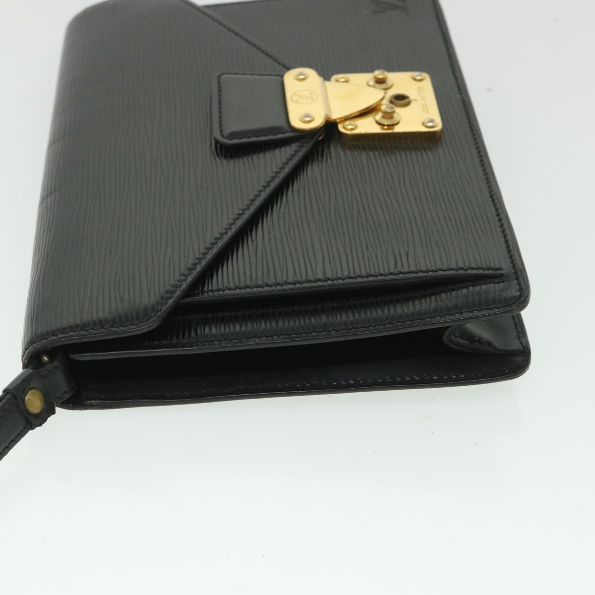 LOUIS VUITTON Epi Serie Dragonne Hand Bag Black M52612 LV 55536