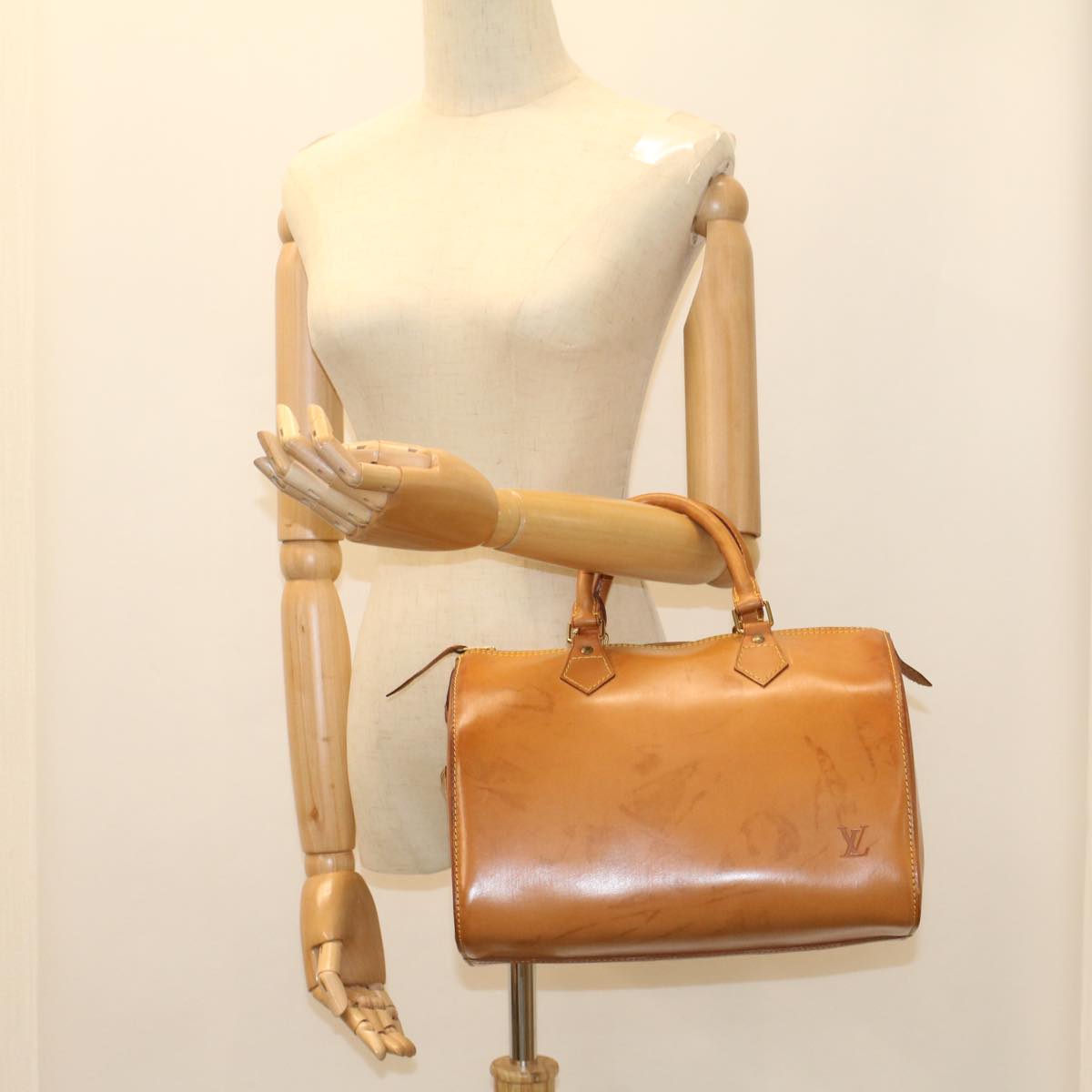 LOUIS VUITTON Nomad Leather Speedy 30 Hand Bag Beige M85392 LV 55551