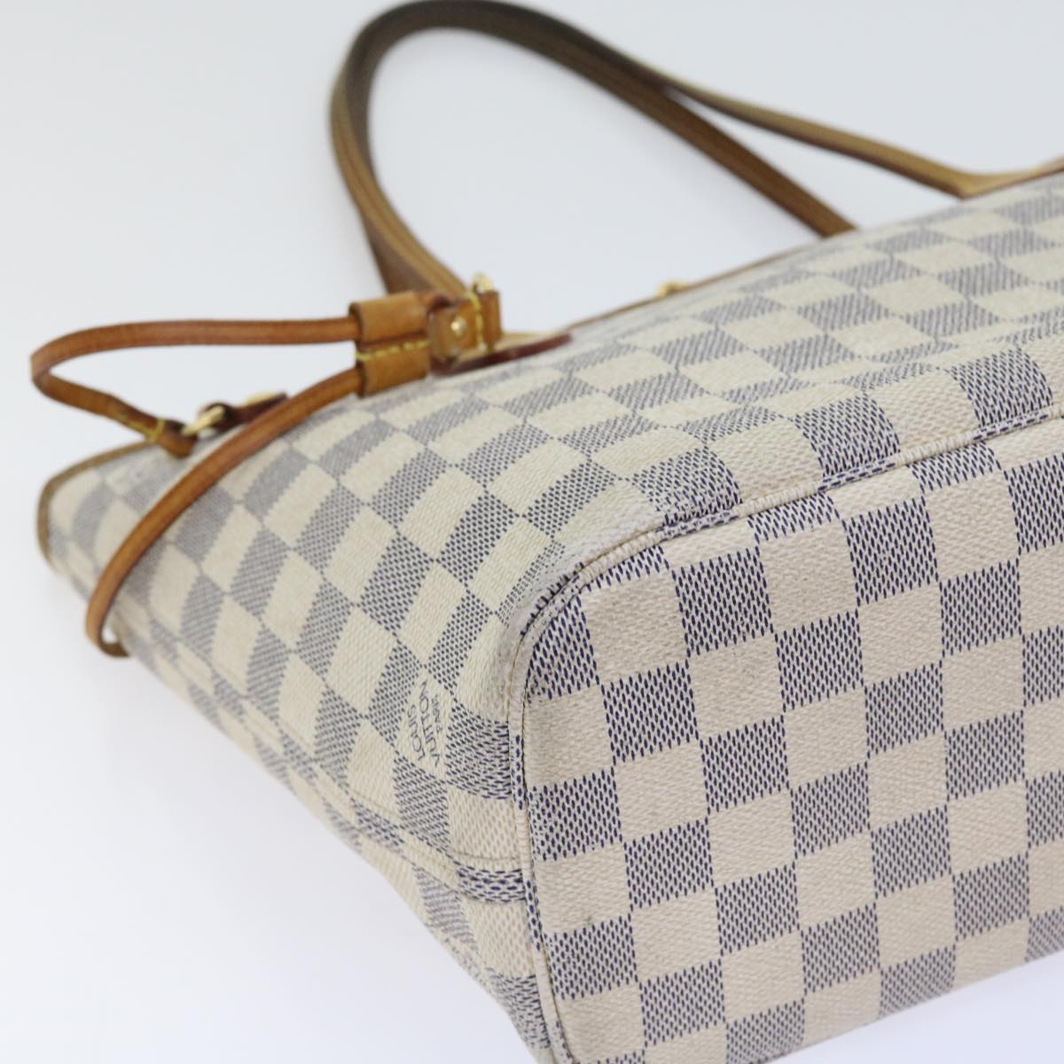 LOUIS VUITTON Damier Azur Neverfull PM Tote Bag N41362 LV 55573